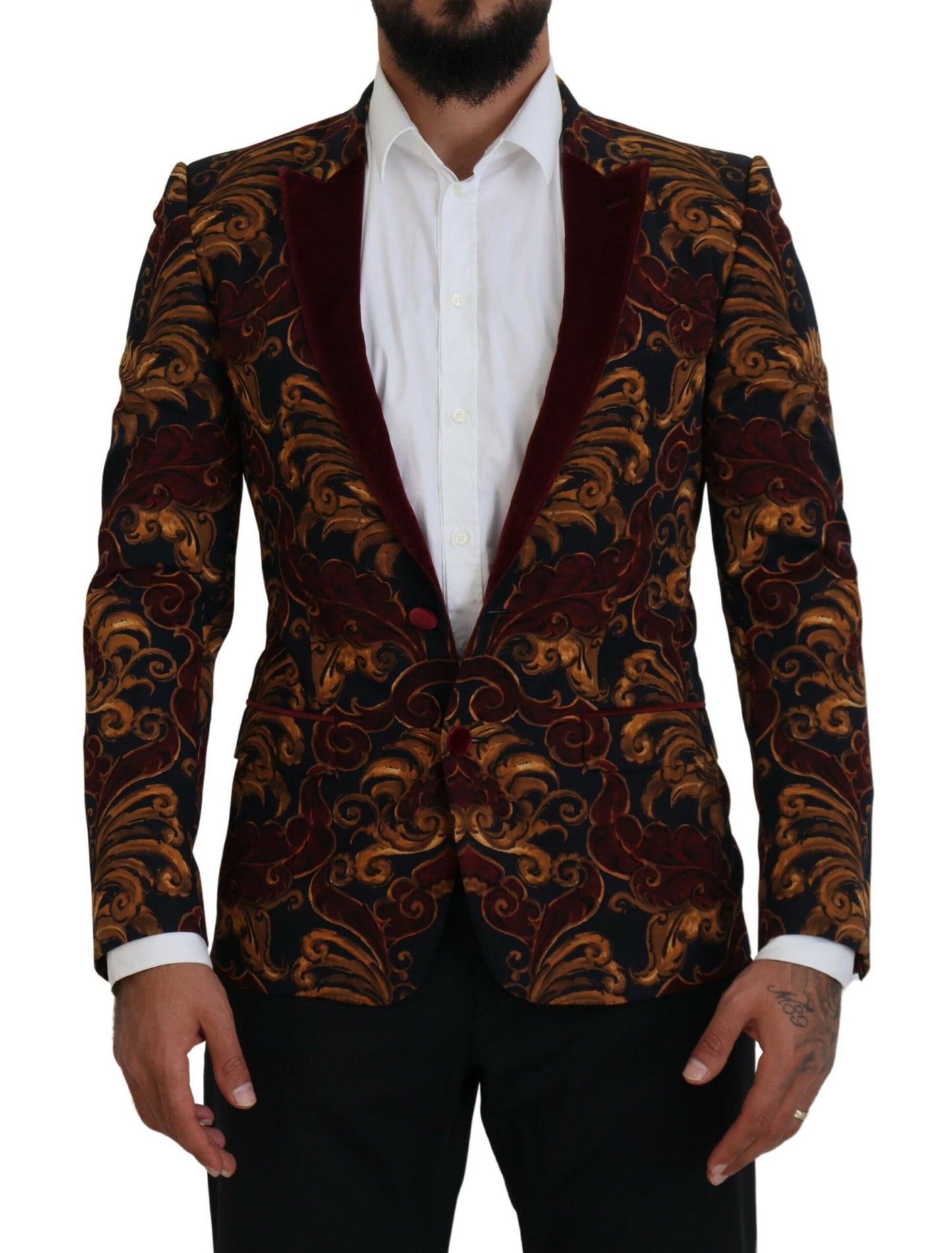 - Elegant Multicolor Wool Blend Blazer