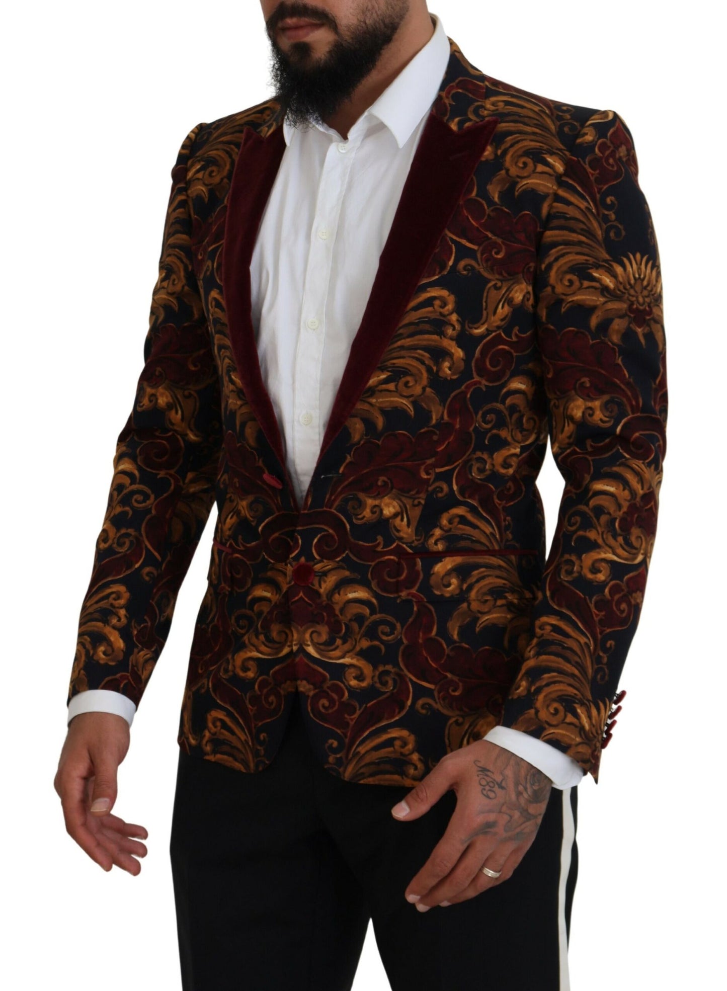 - Elegant Multicolor Wool Blend Blazer