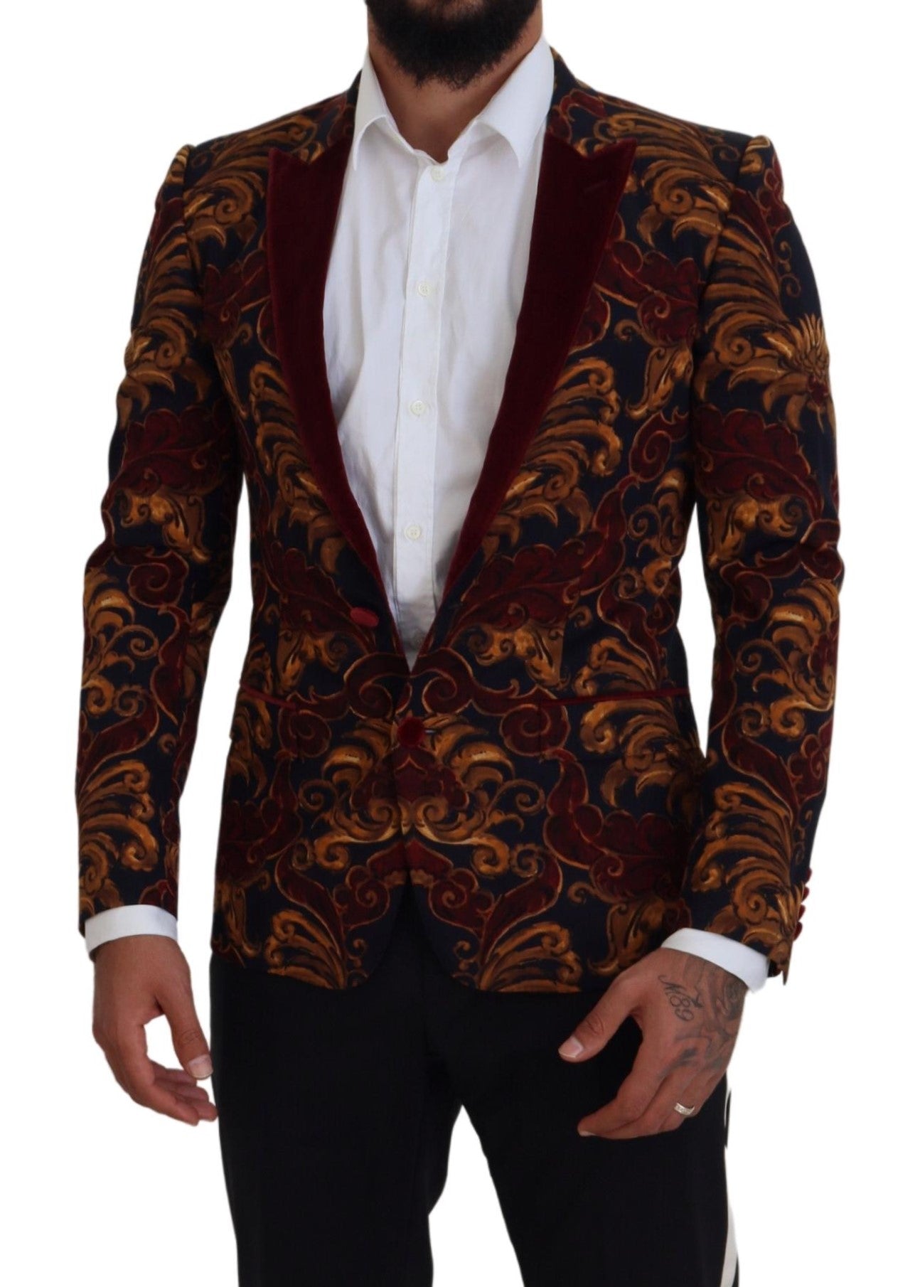 - Elegant Multicolor Wool Blend Blazer