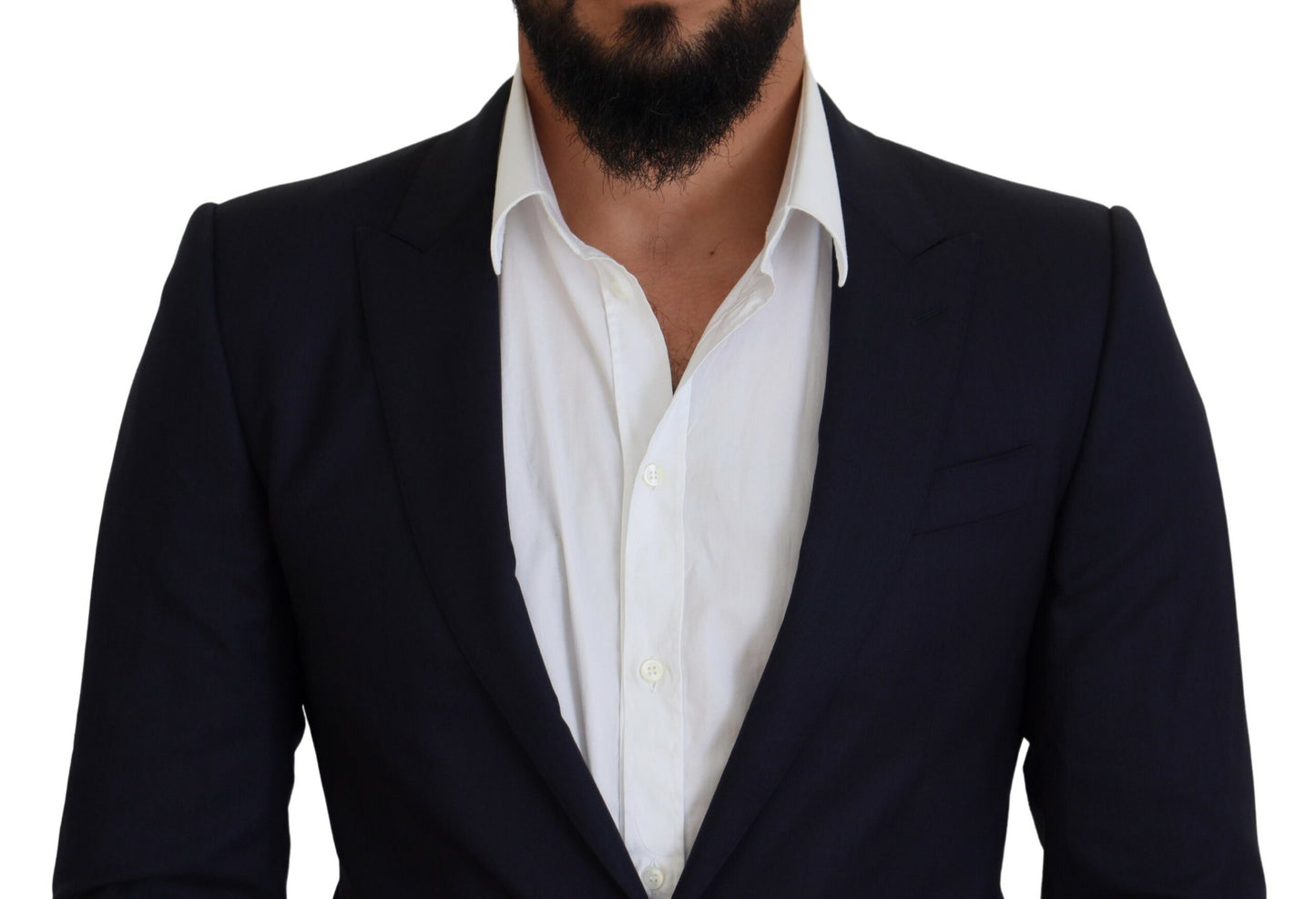 - Elegant Blue Wool Silk Blazer Jacket