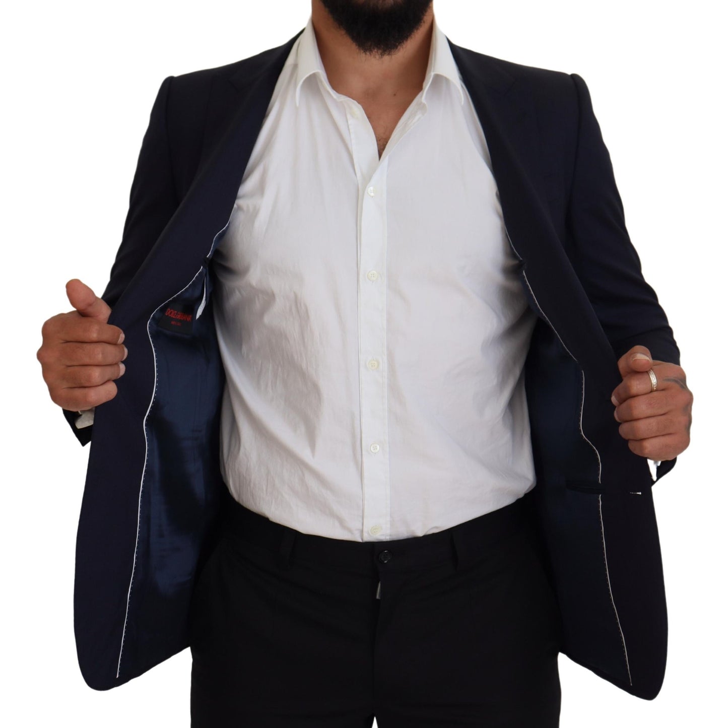- Elegant Blue Wool Silk Blazer Jacket