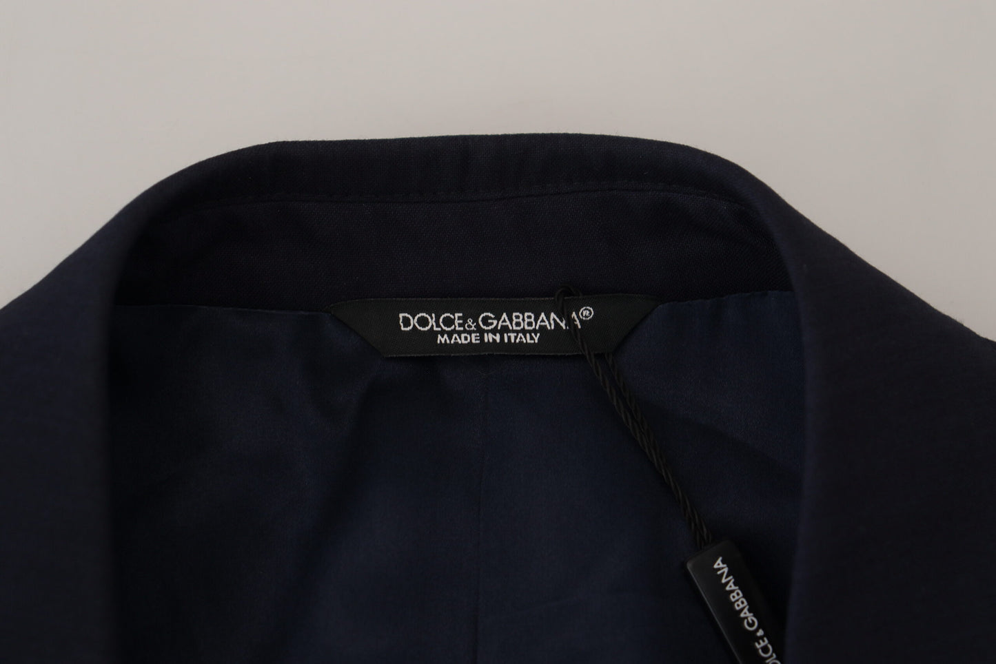 - Elegant Blue Wool Silk Blazer Jacket