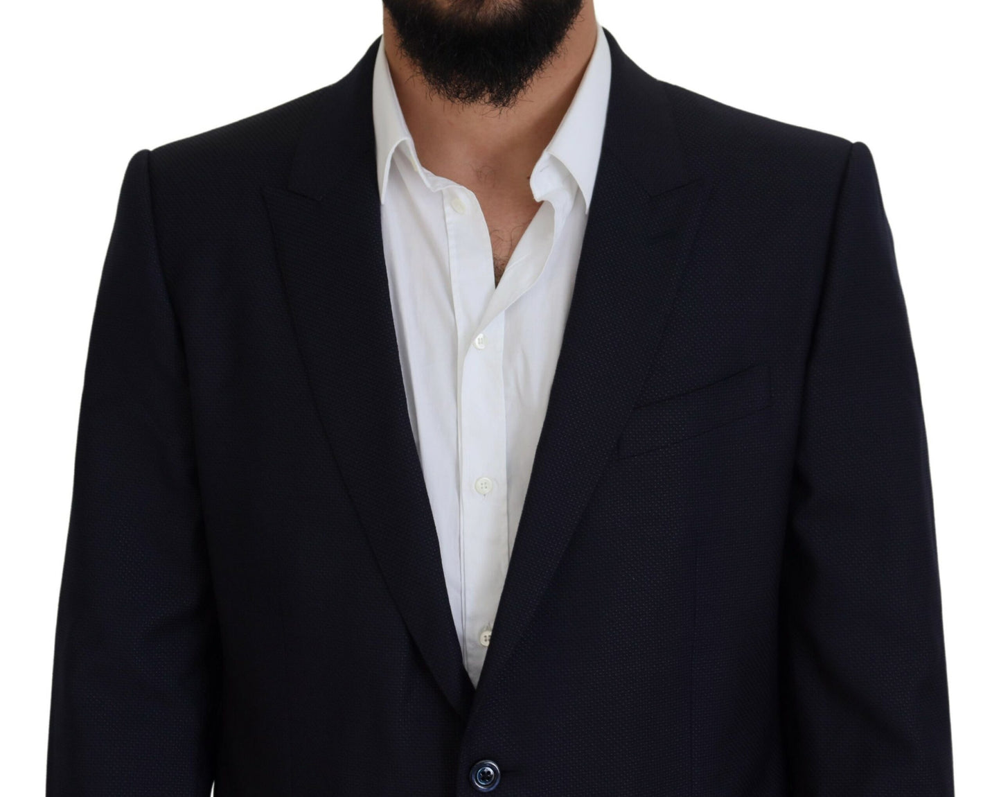 - Elegant Blue Martini Wool-Silk Blend Suit