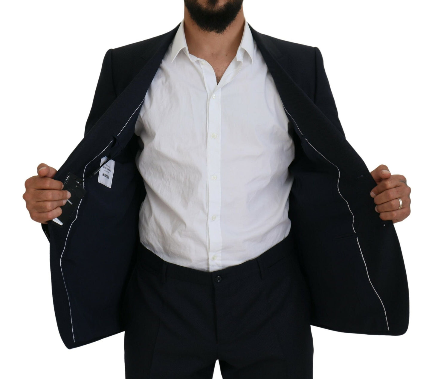 - Elegant Blue Martini Wool-Silk Blend Suit