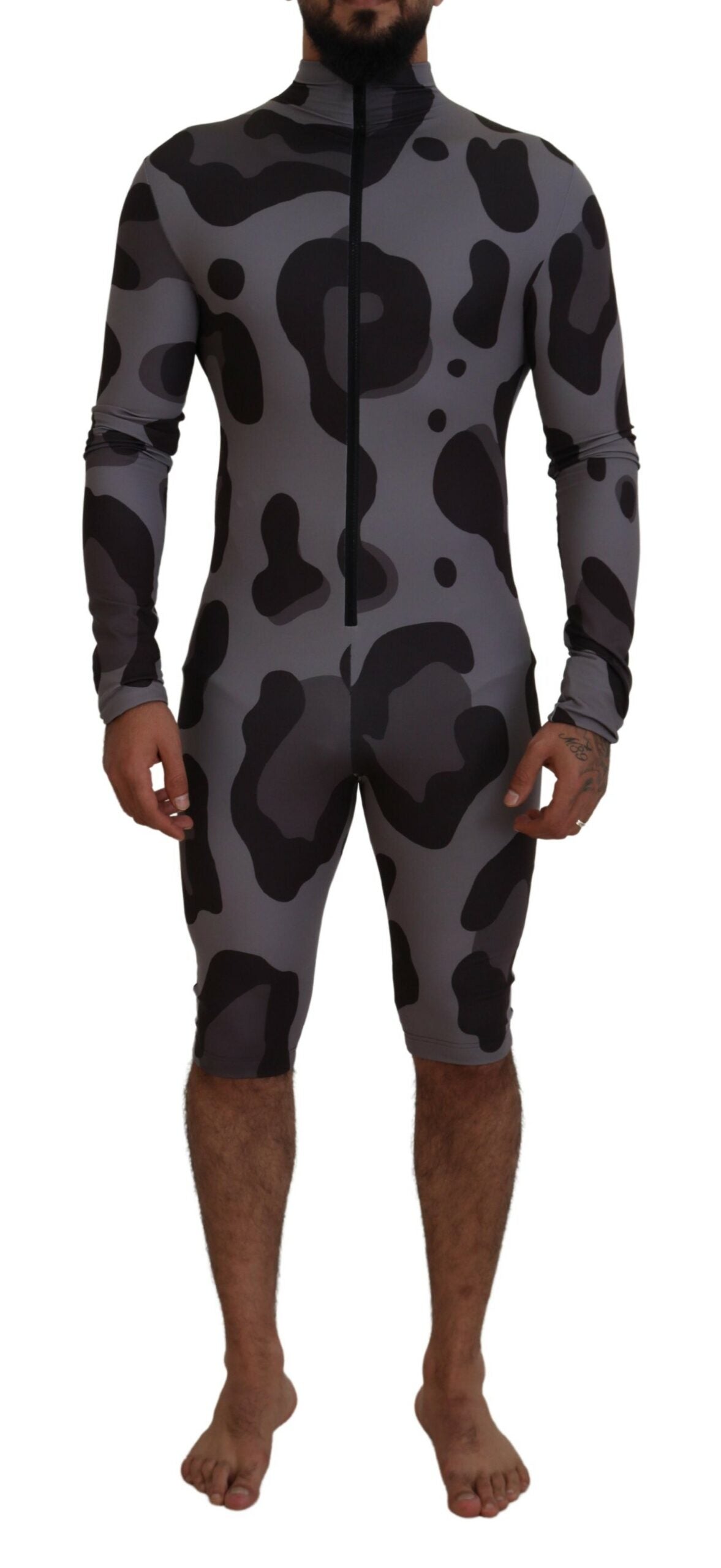 - Elite Gray Patterned Men's Wetsuit Swimwear