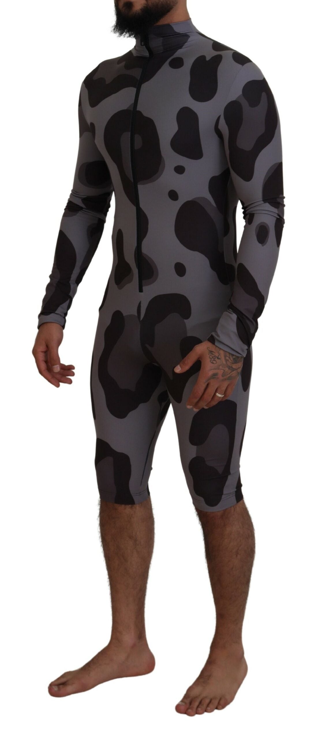 - Elite Gray Patterned Men's Wetsuit Swimwear