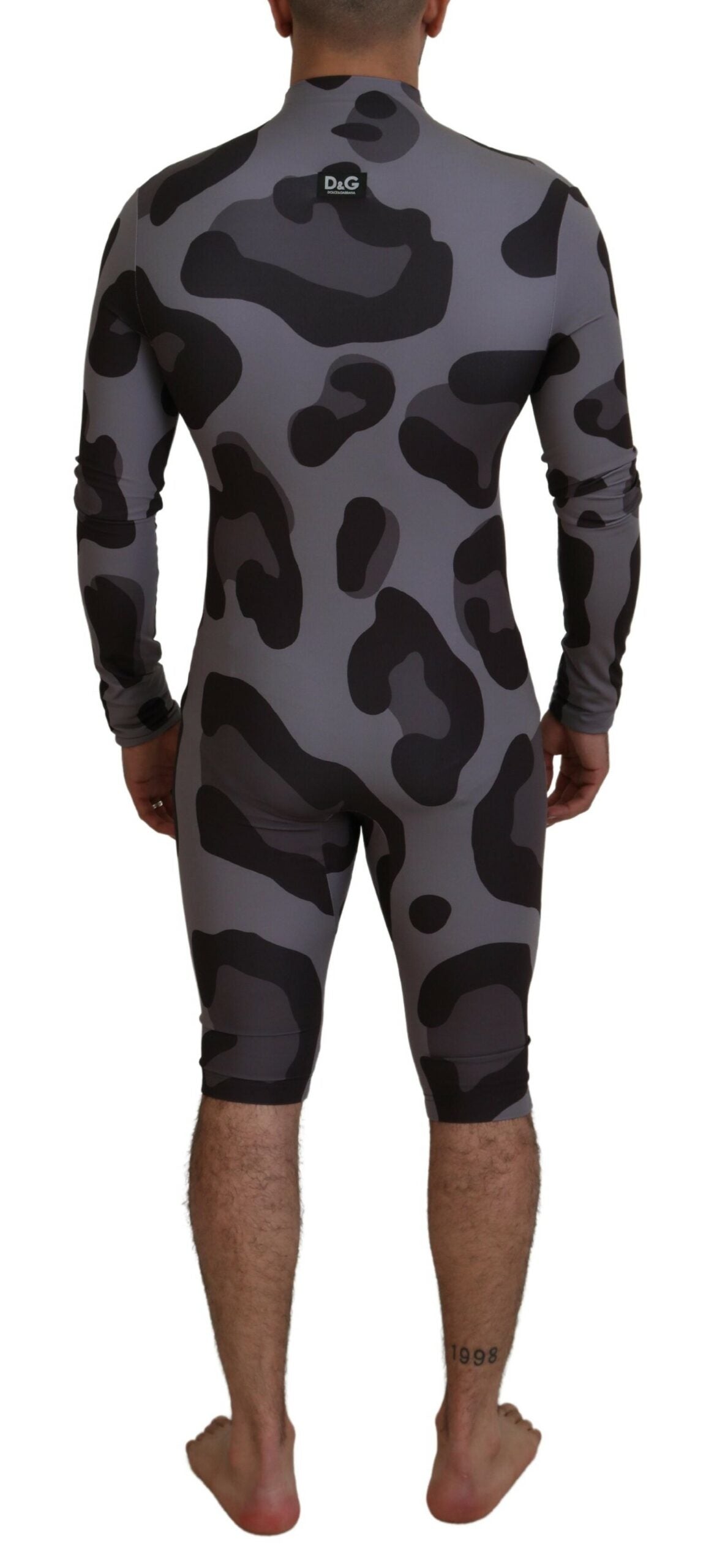 - Elite Gray Patterned Men's Wetsuit Swimwear