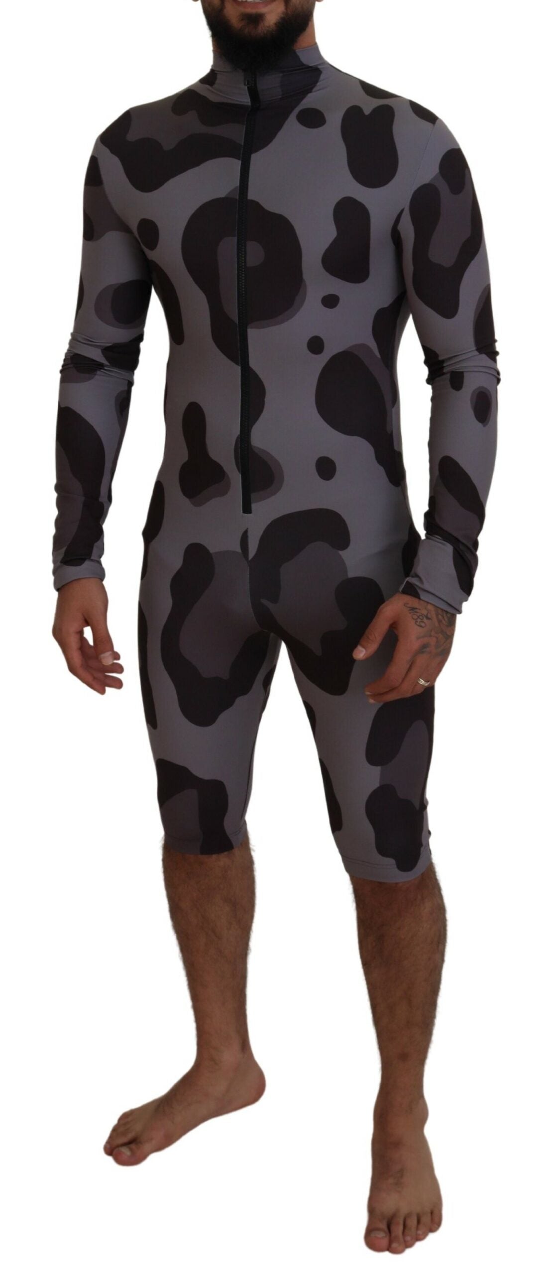 - Elite Gray Patterned Men's Wetsuit Swimwear