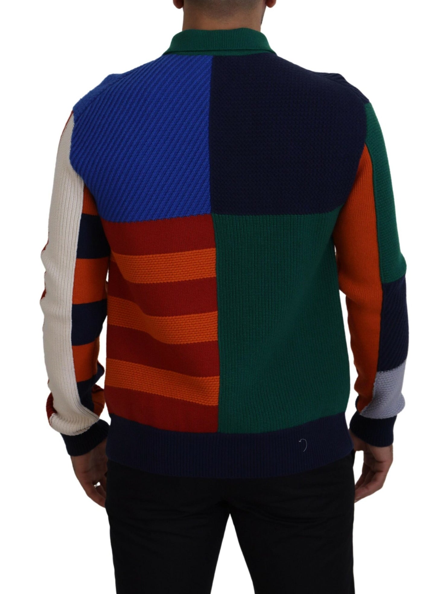 - Pullover Sweater in Multicolor Stripes