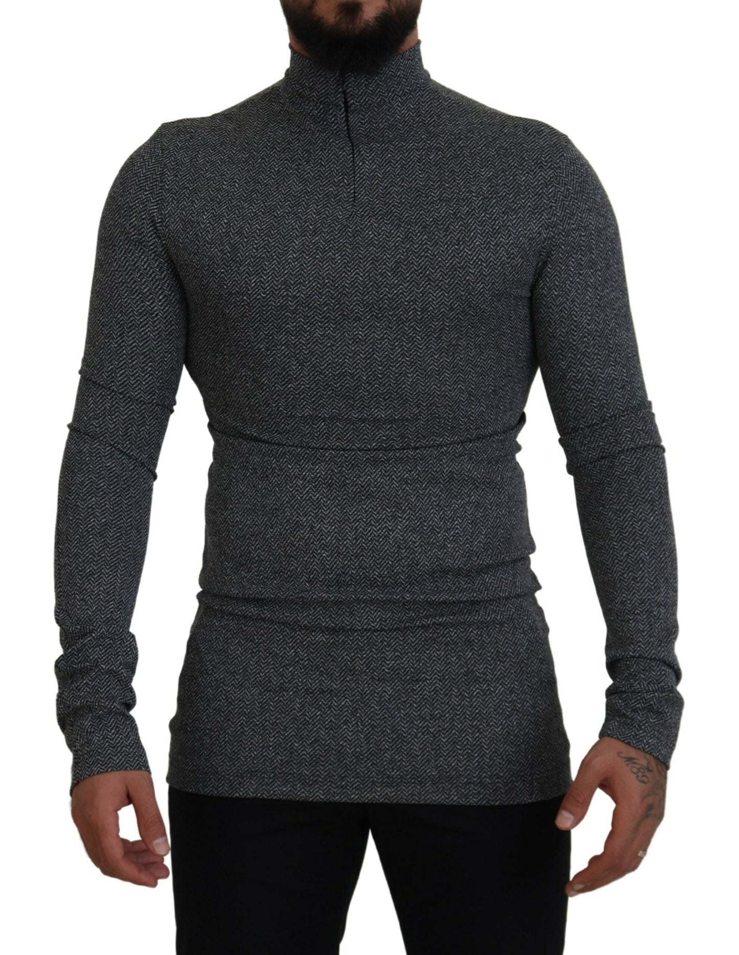 - Elegant Dark Gray Pullover Sweater
