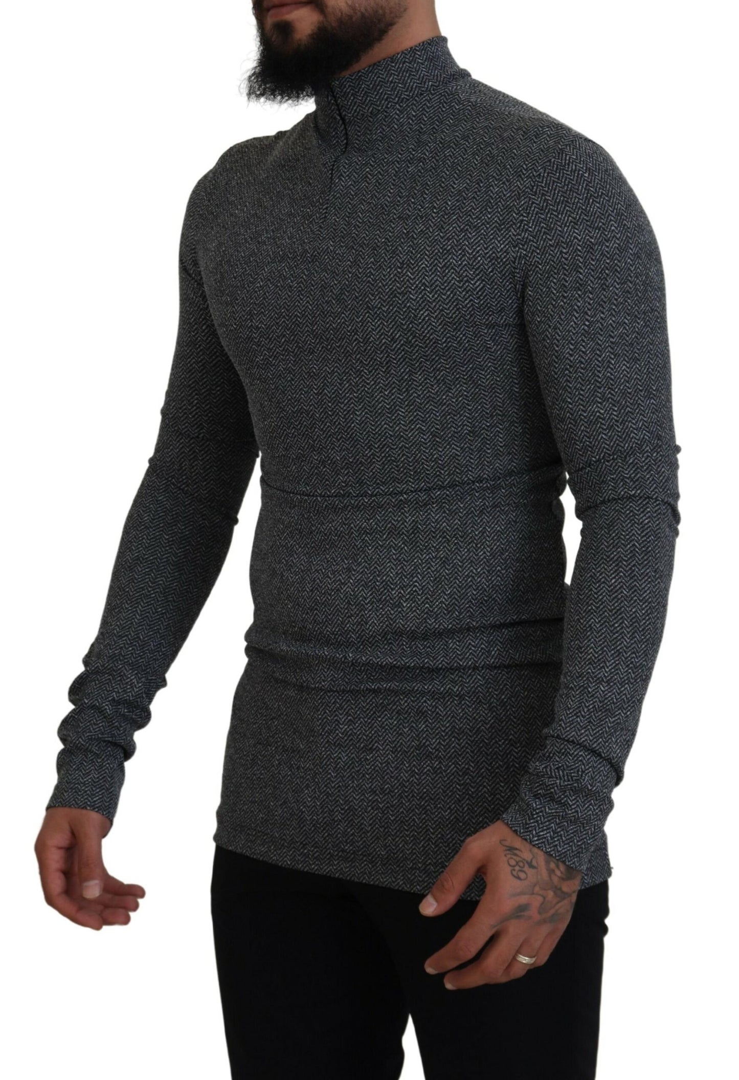- Elegant Dark Gray Pullover Sweater