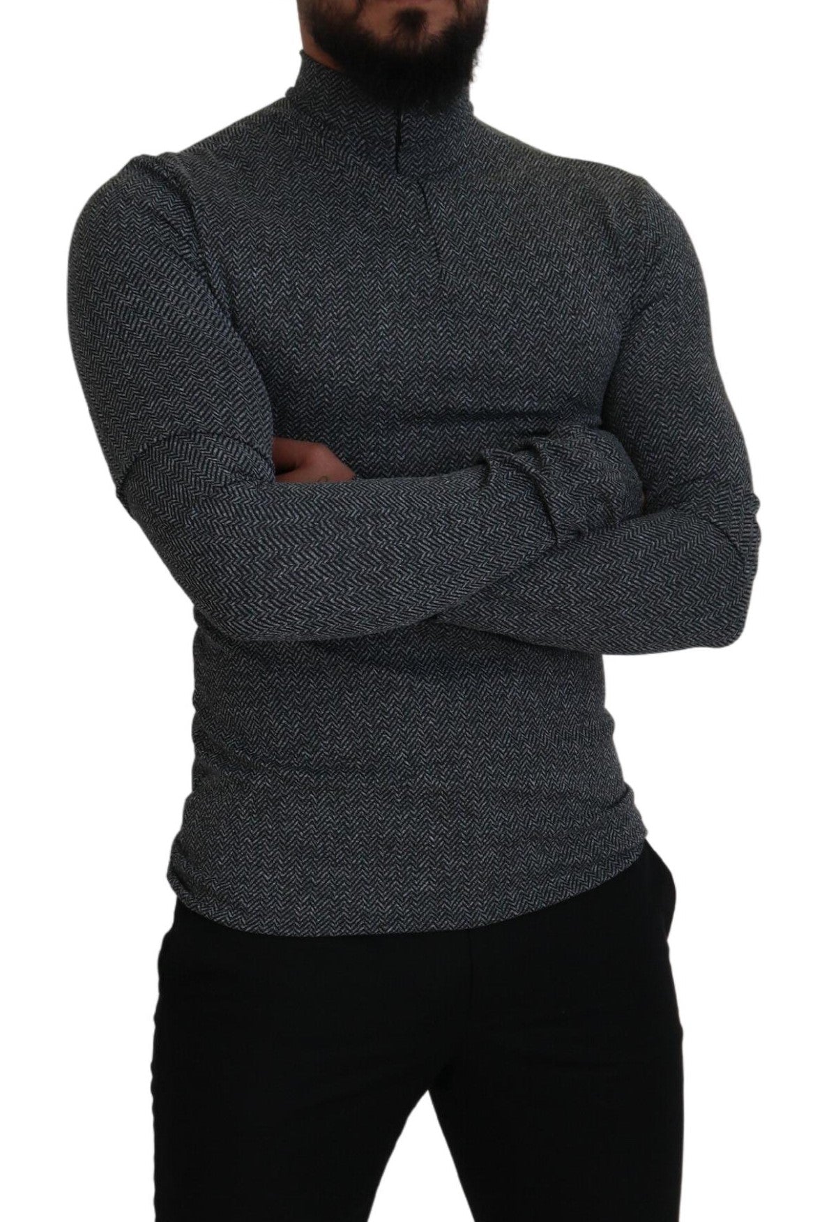 - Elegant Dark Gray Pullover Sweater