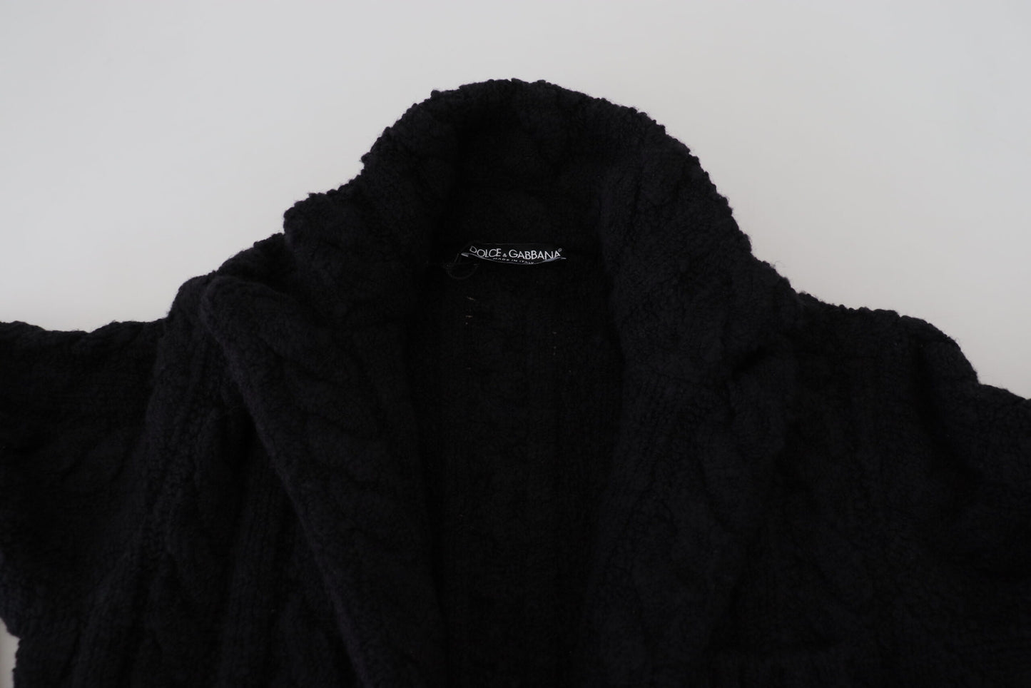 - Elegant Black Wool-Cashmere Blend Cardigan