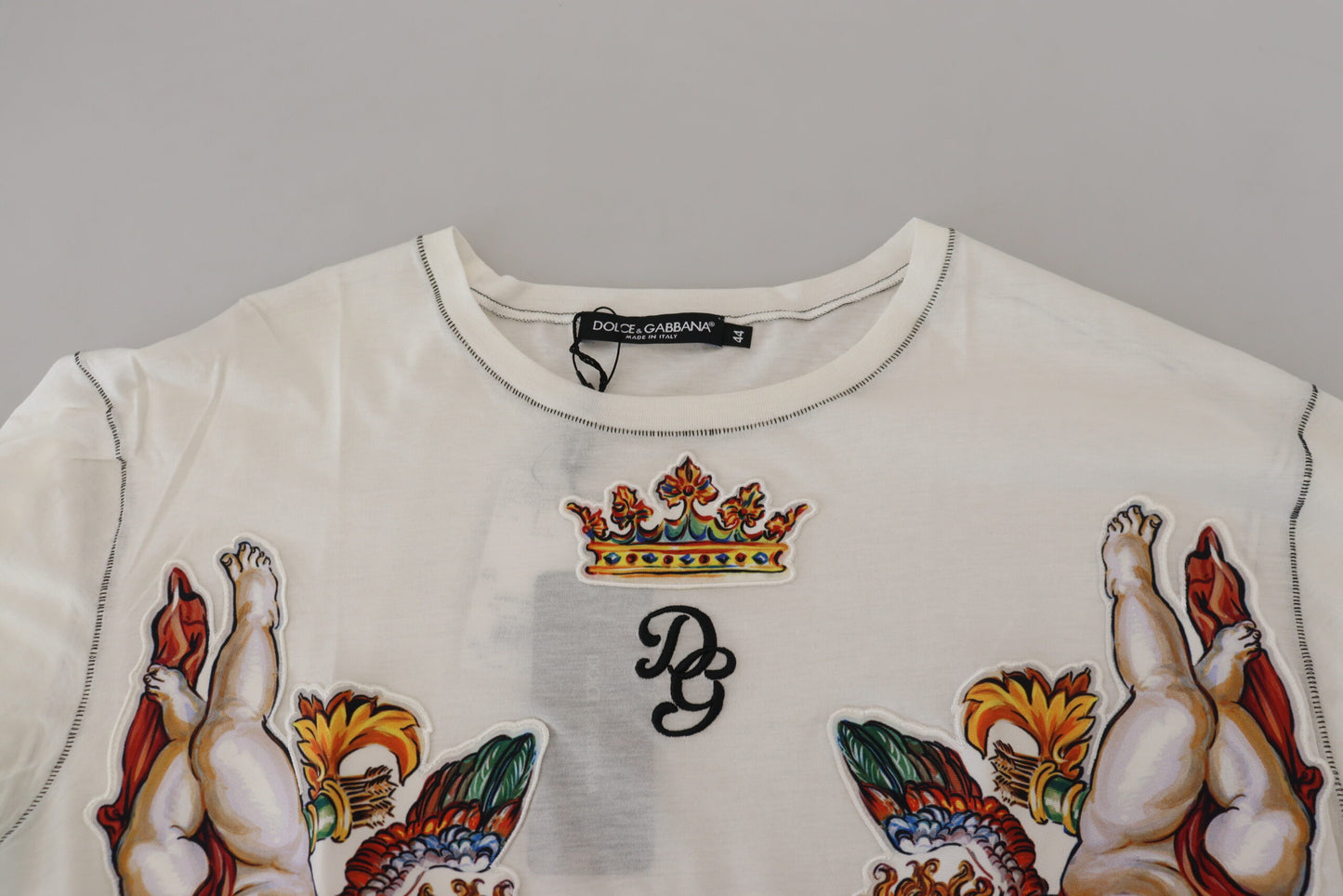 - Elegant White Cotton-Silk Blend Tee
