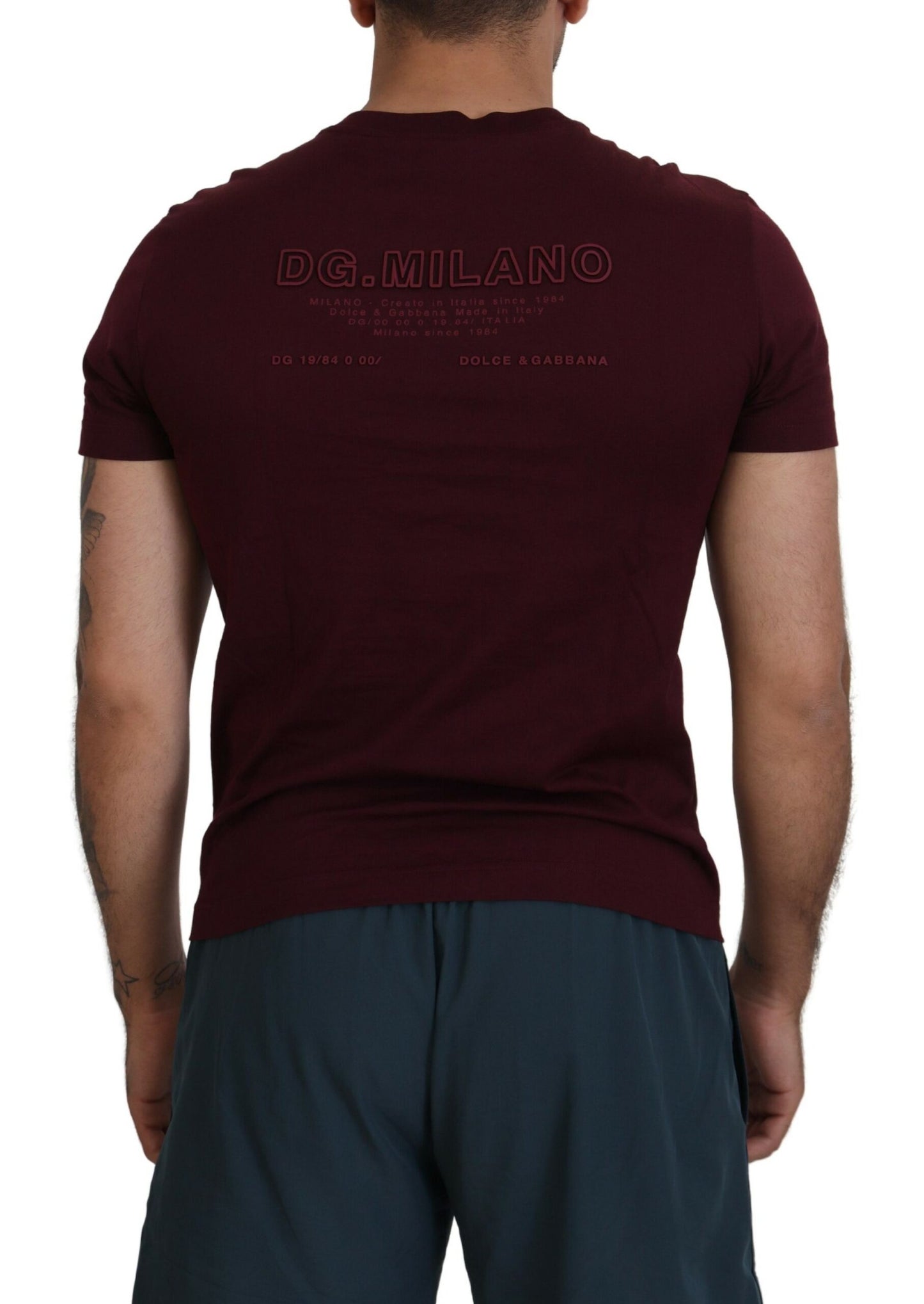 - Elegant Maroon Crew Neck Casual Tee