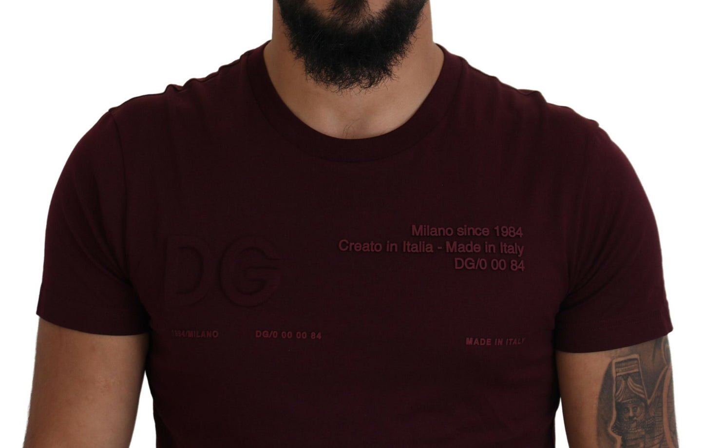 - Elegant Maroon Crew Neck Casual Tee