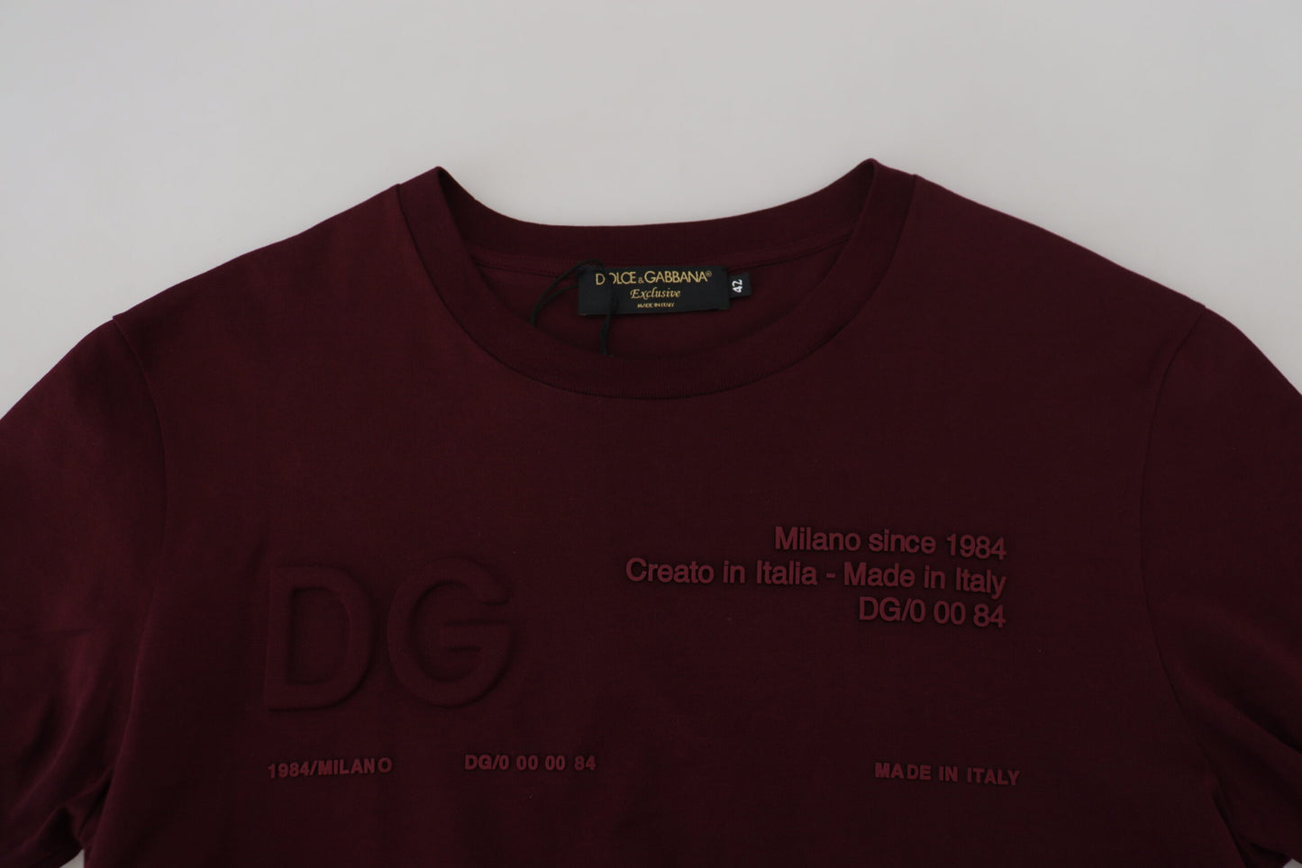 - Elegant Maroon Crew Neck Casual Tee