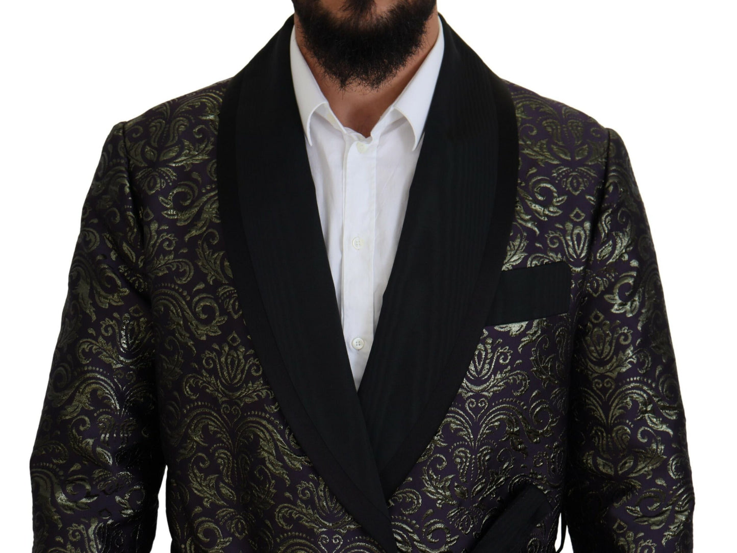 - Gold Jacquard Robe Jacket