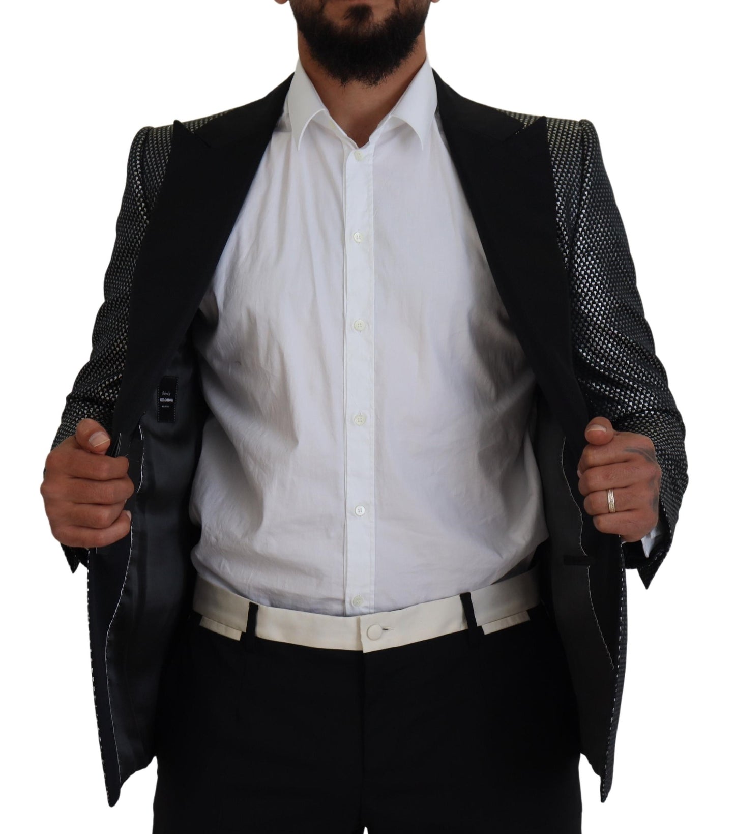 - Elegant Jacquard Single Breasted Blazer