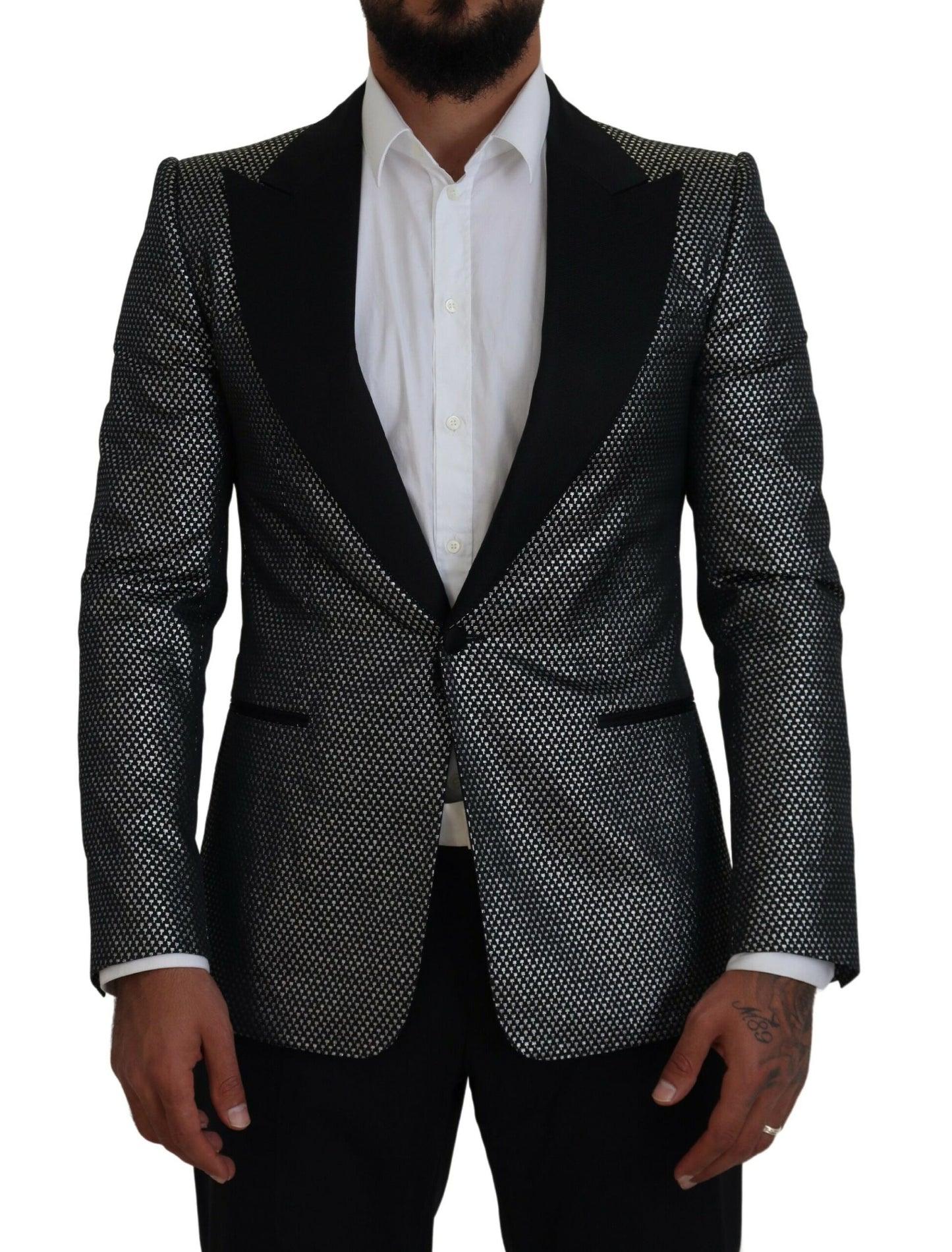 - Elegant Jacquard Single Breasted Blazer