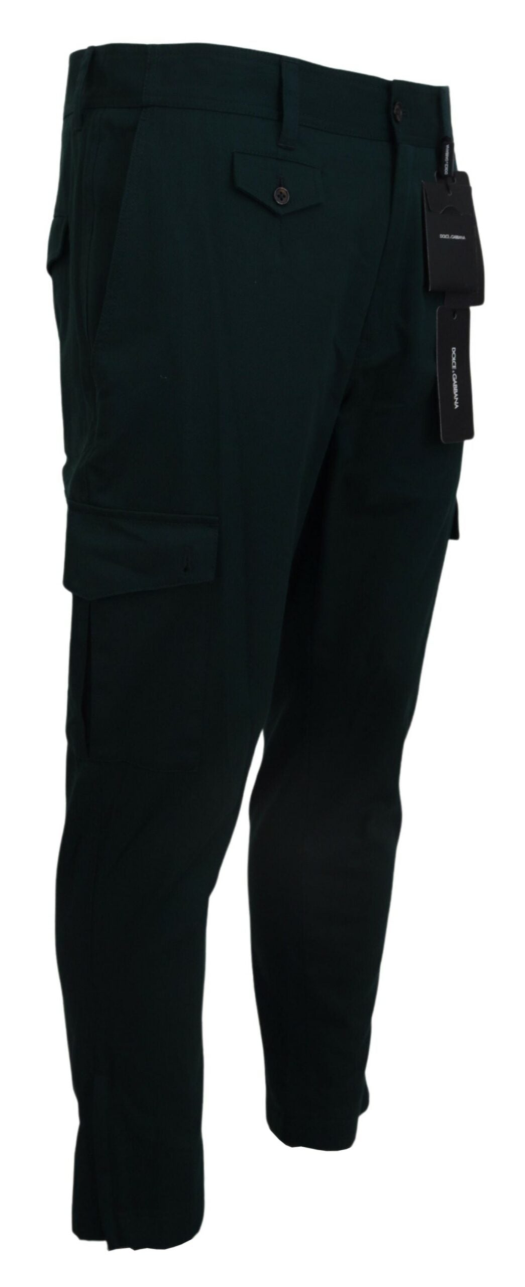 - Elegant Green Slim Fit Cargo Jeans