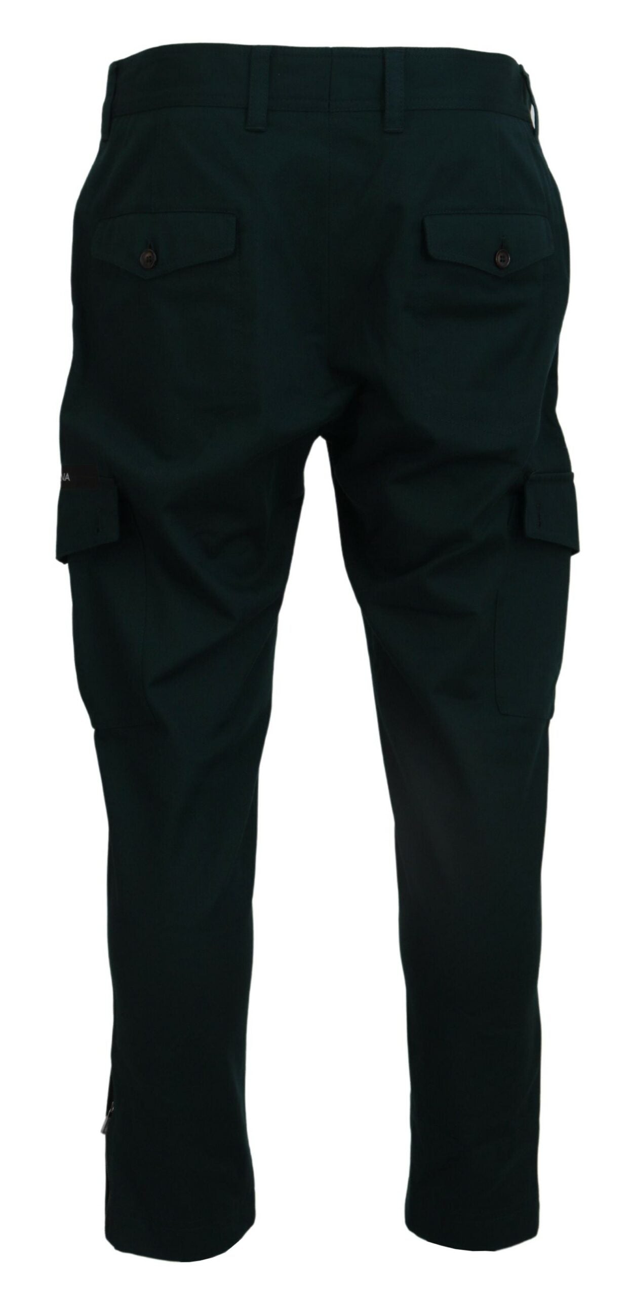 - Elegant Green Slim Fit Cargo Jeans