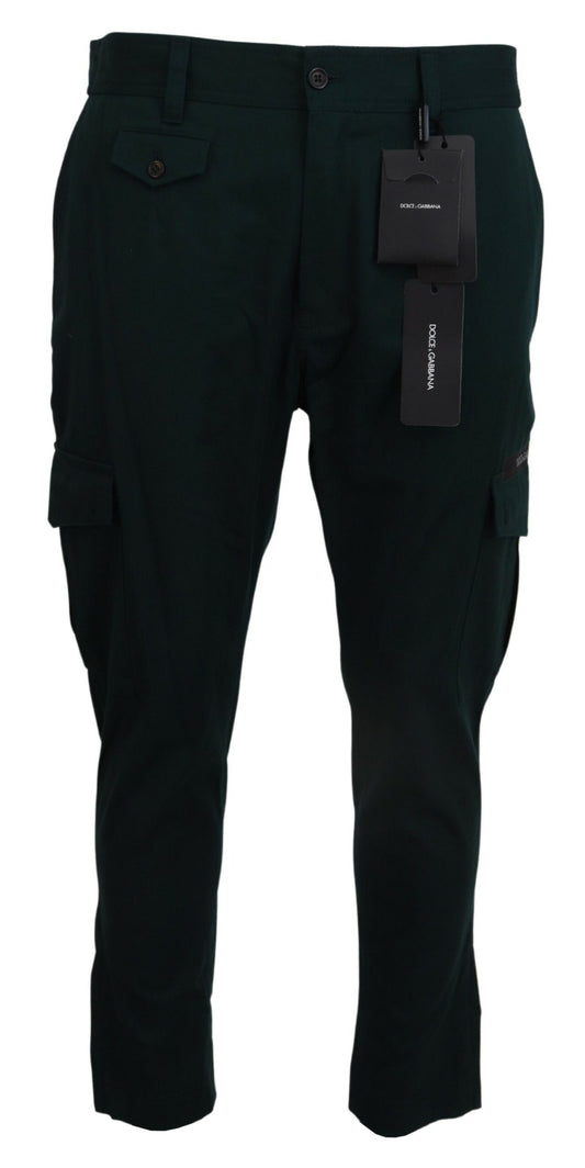 - Elegant Green Slim Fit Cargo Jeans