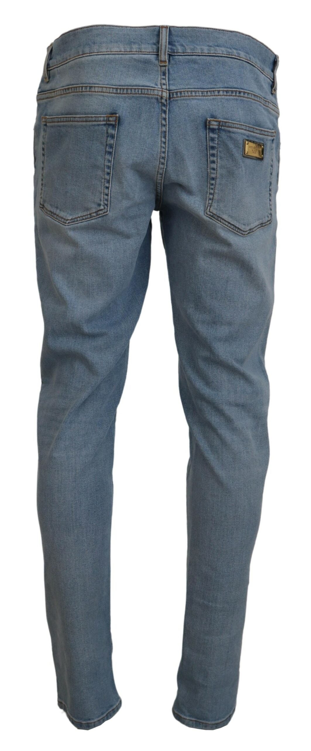- Elegant Slim Fit Light Blue Denim Pants