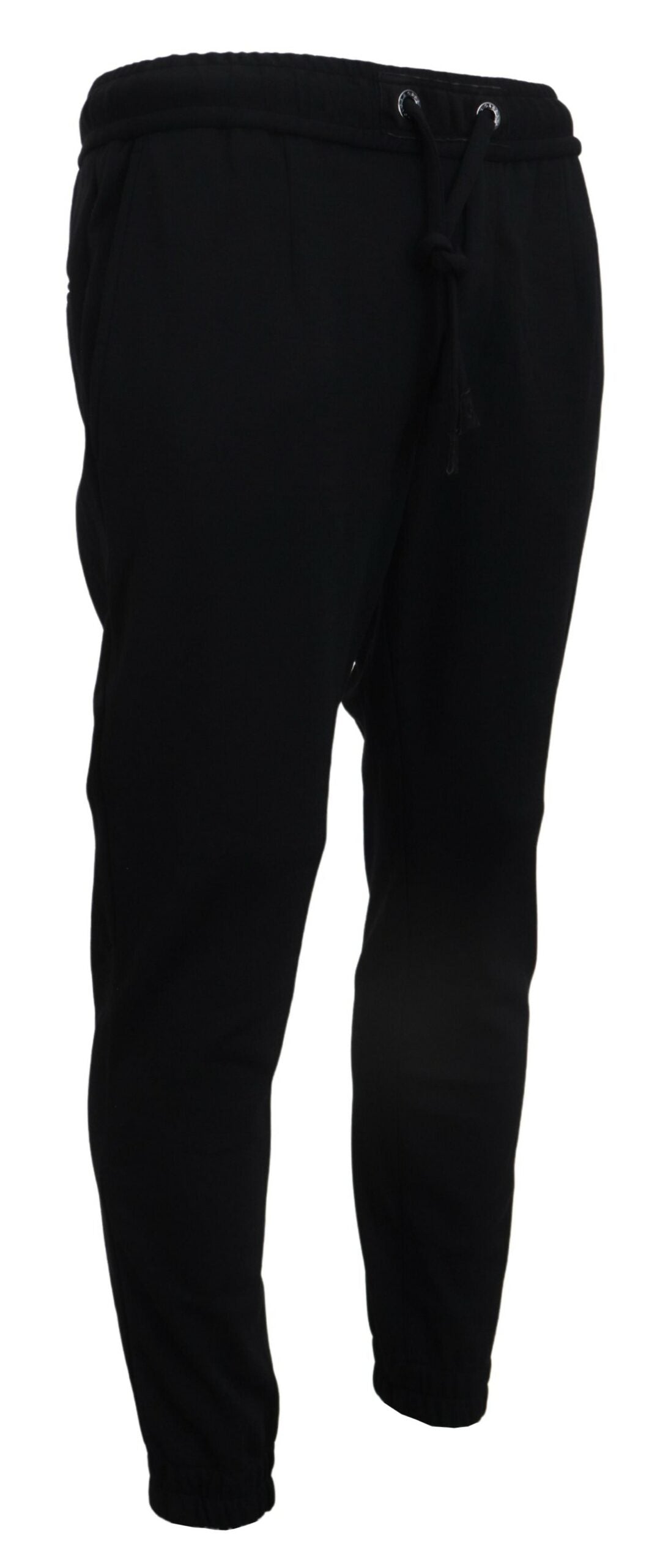 - Sleek Black Wool-Blend Sweatpants
