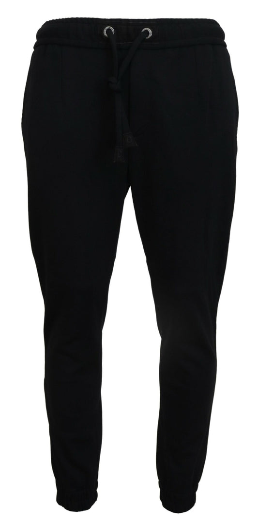 - Sleek Black Wool-Blend Sweatpants