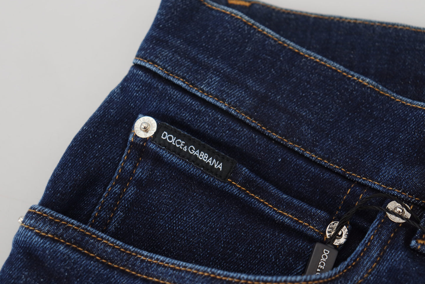 - Elegant Slim Fit Dark Blue Denim Jeans
