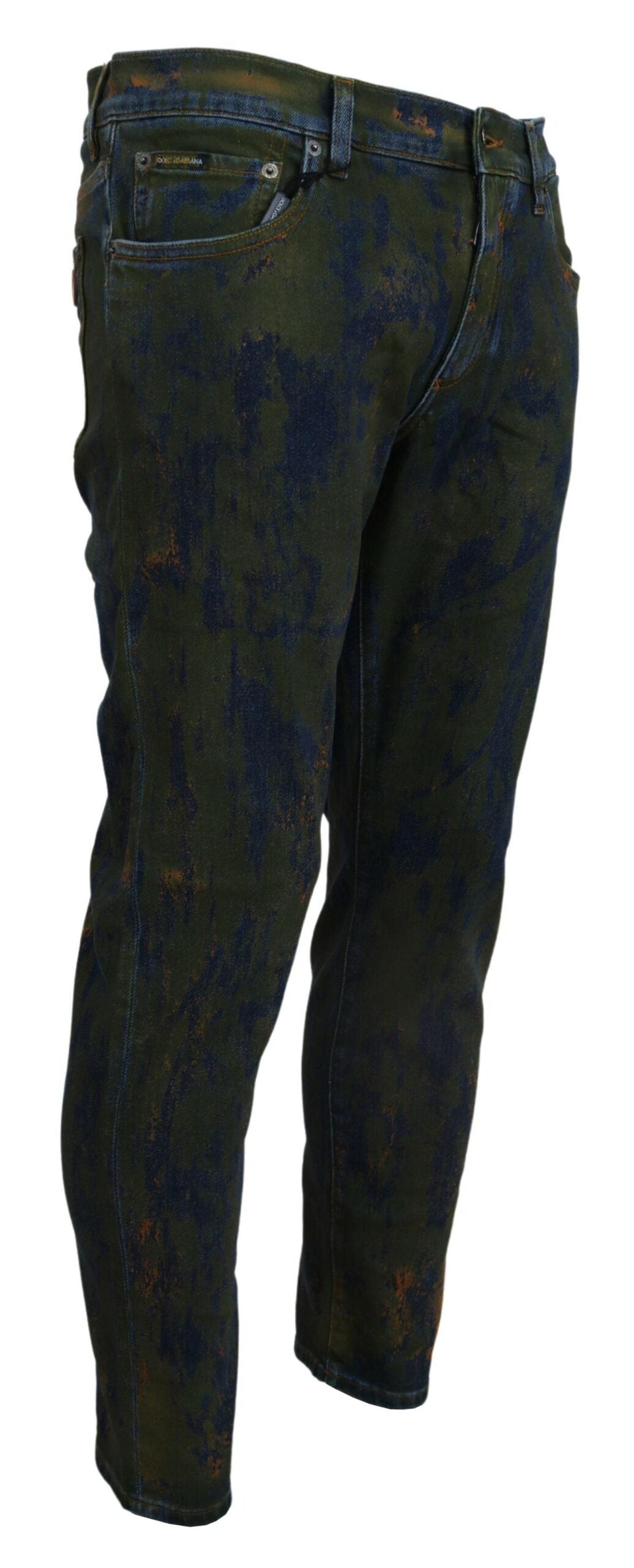 - Chic Slim-Fit Denim Jeans in Green Wash