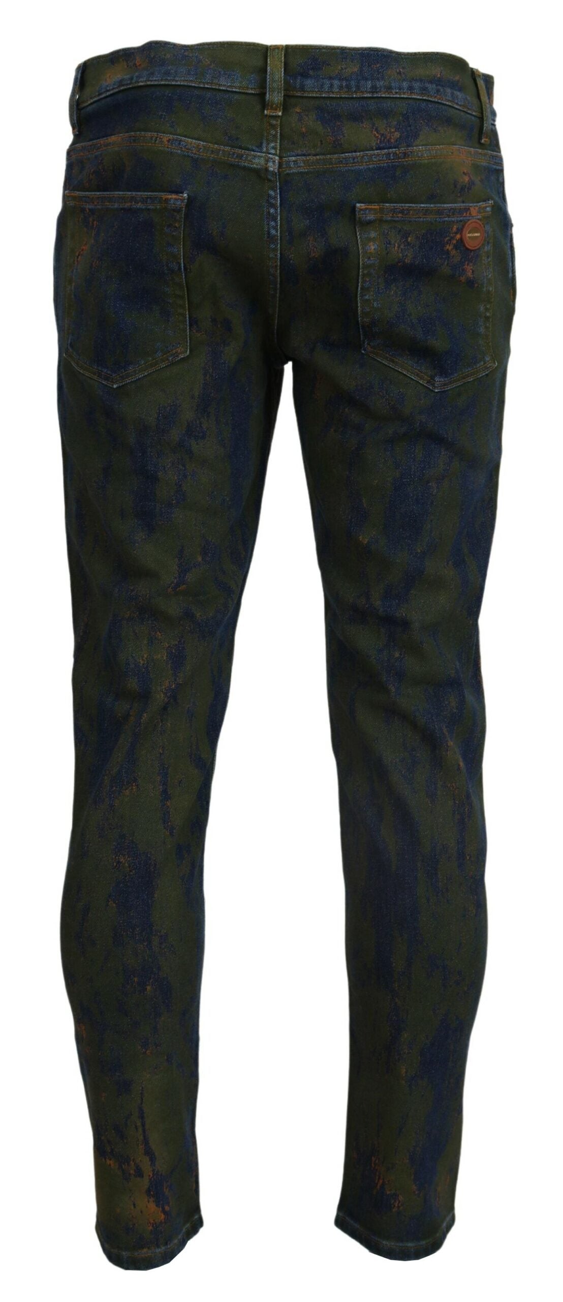 - Chic Slim-Fit Denim Jeans in Green Wash