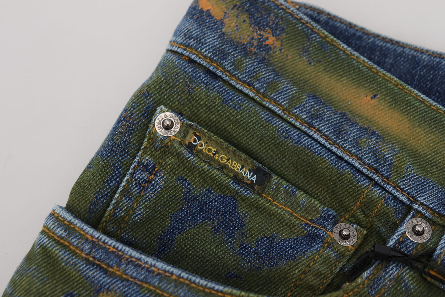- Chic Slim-Fit Denim Jeans in Green Wash