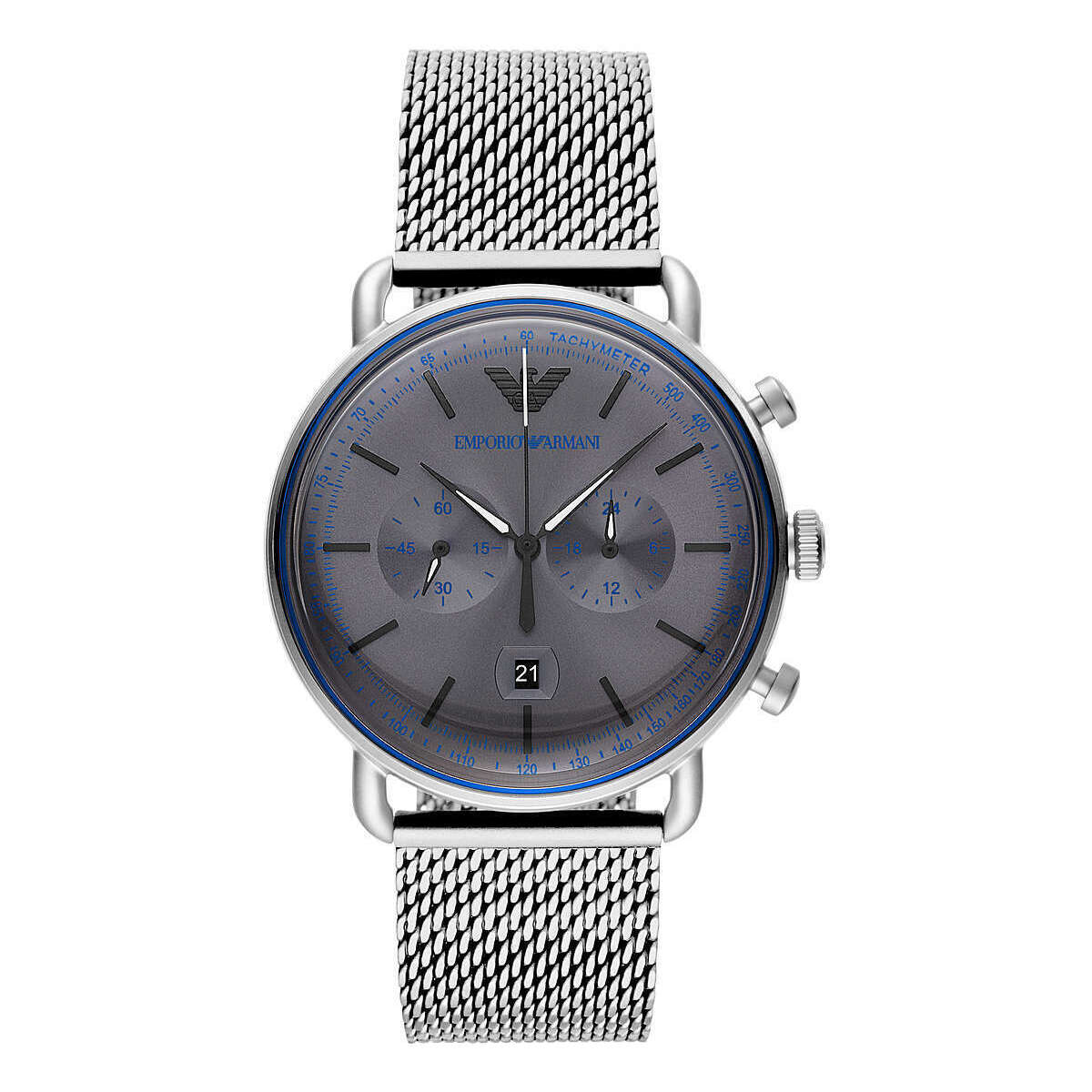 - Sophisticated Silver Steel Chronograph Watch