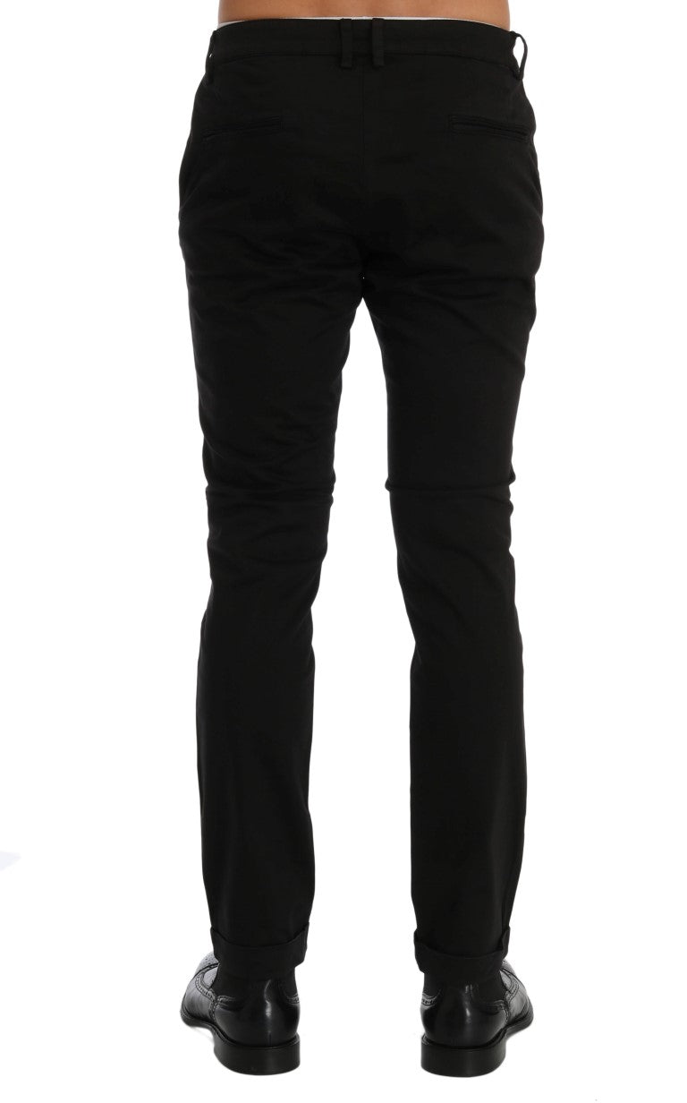 - Chic Black Slim Fit Cotton Stretch Pants