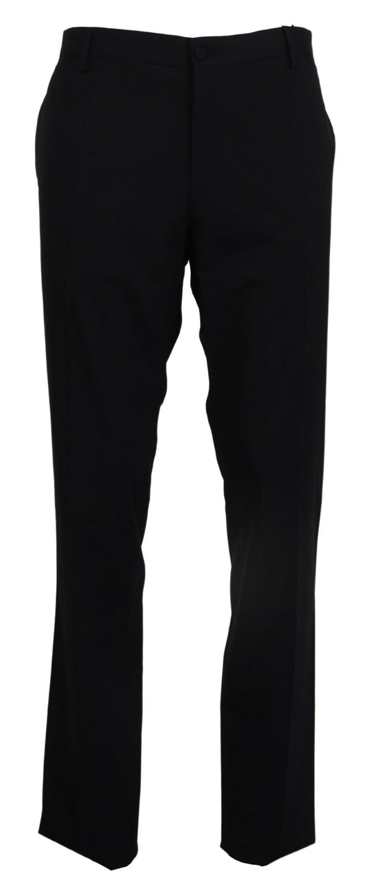- Elegant Slim Fit Wool Blend Trousers