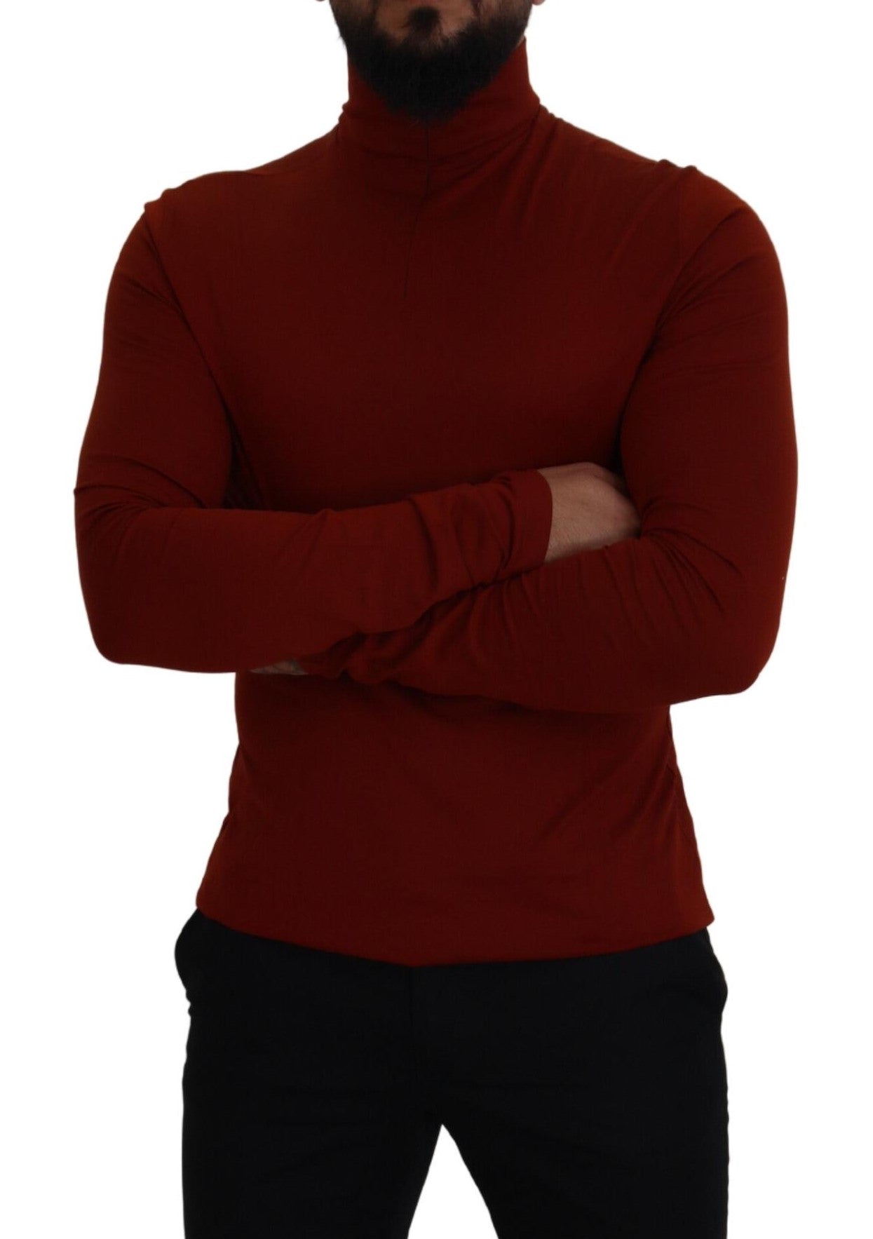 - Elegant Maroon Collar Zip Sweater