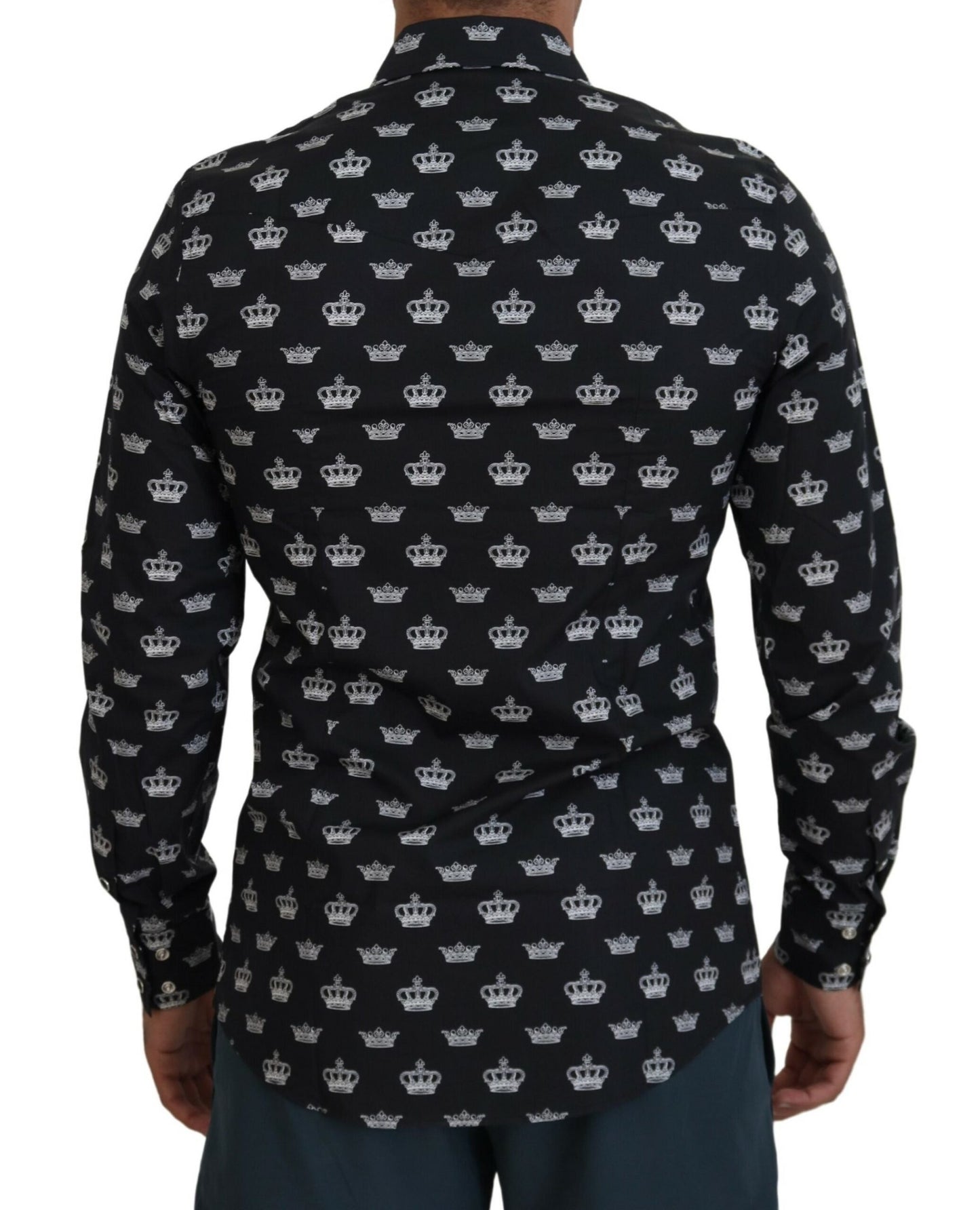 - Elegant Slim Fit Crown Print Formal Shirt