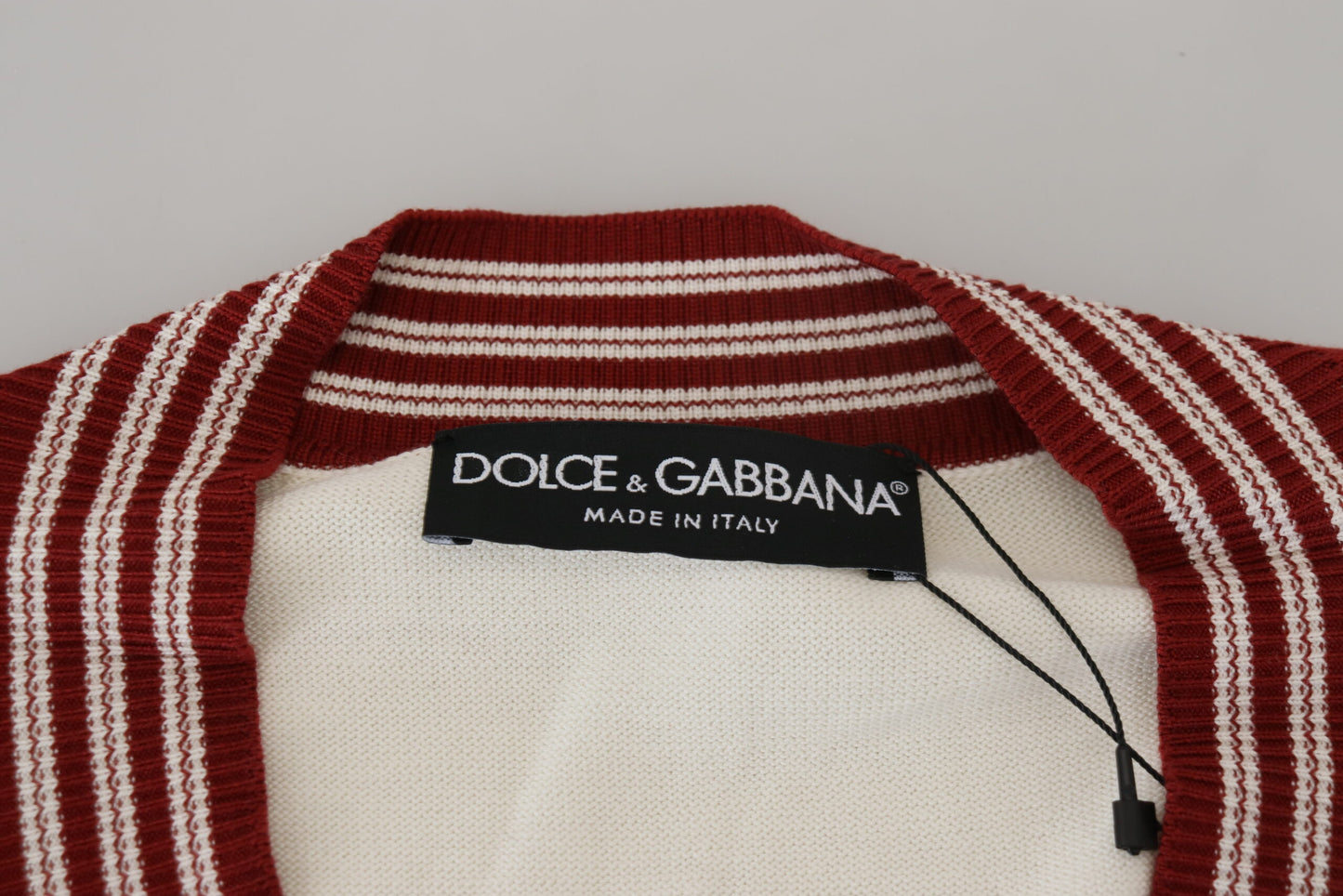 - Off White Silk Cotton V-Neck Sweater