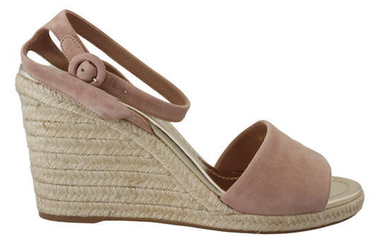 - Elegant Suede Ankle Strap Wedge Sandals
