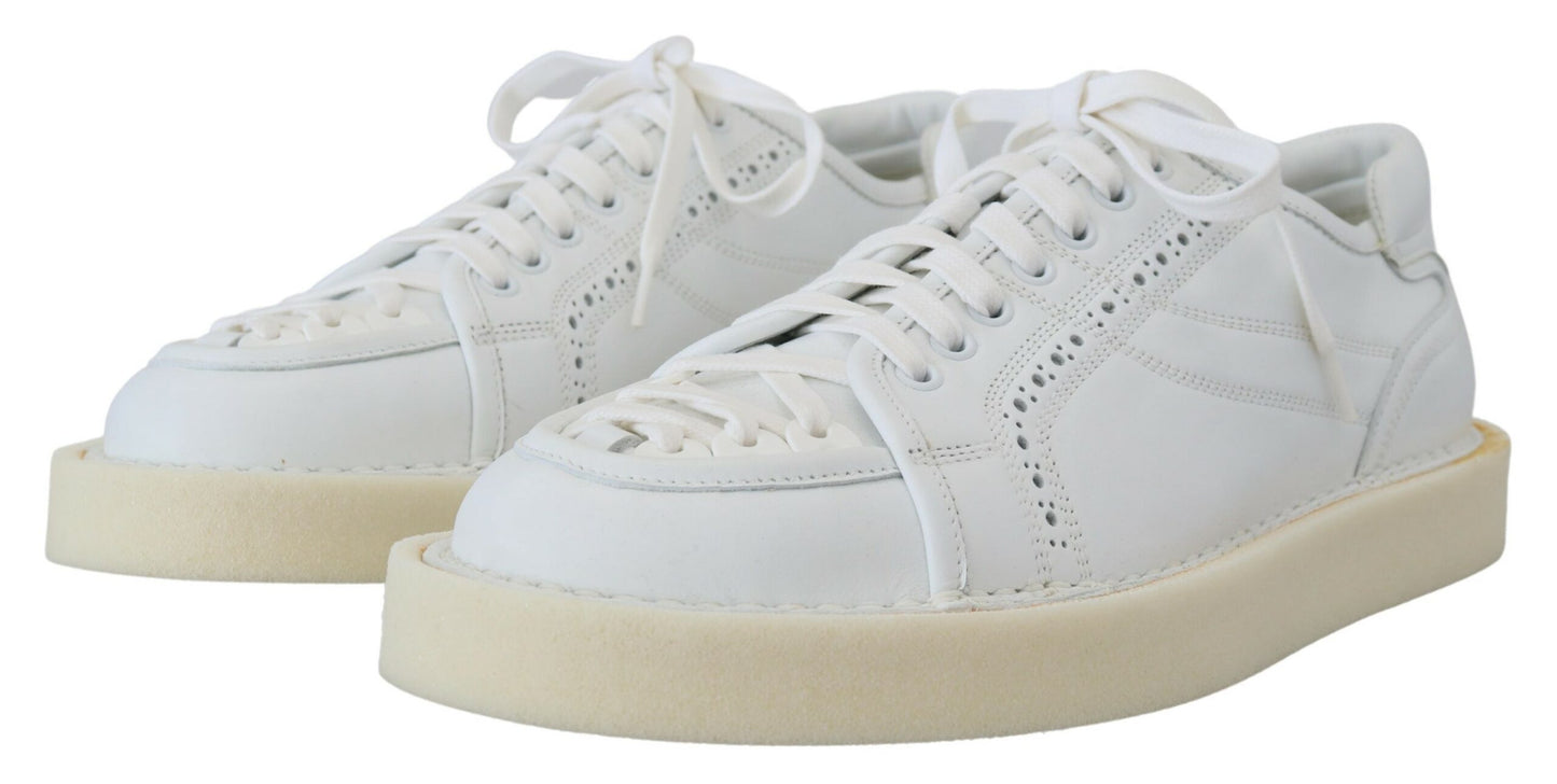 - Elegant White Low Top Oxford Sneakers