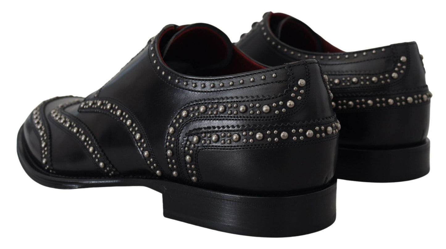 - Elegant Studded Black Derby Shoes