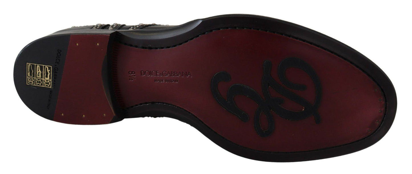 - Elegant Studded Black Derby Shoes