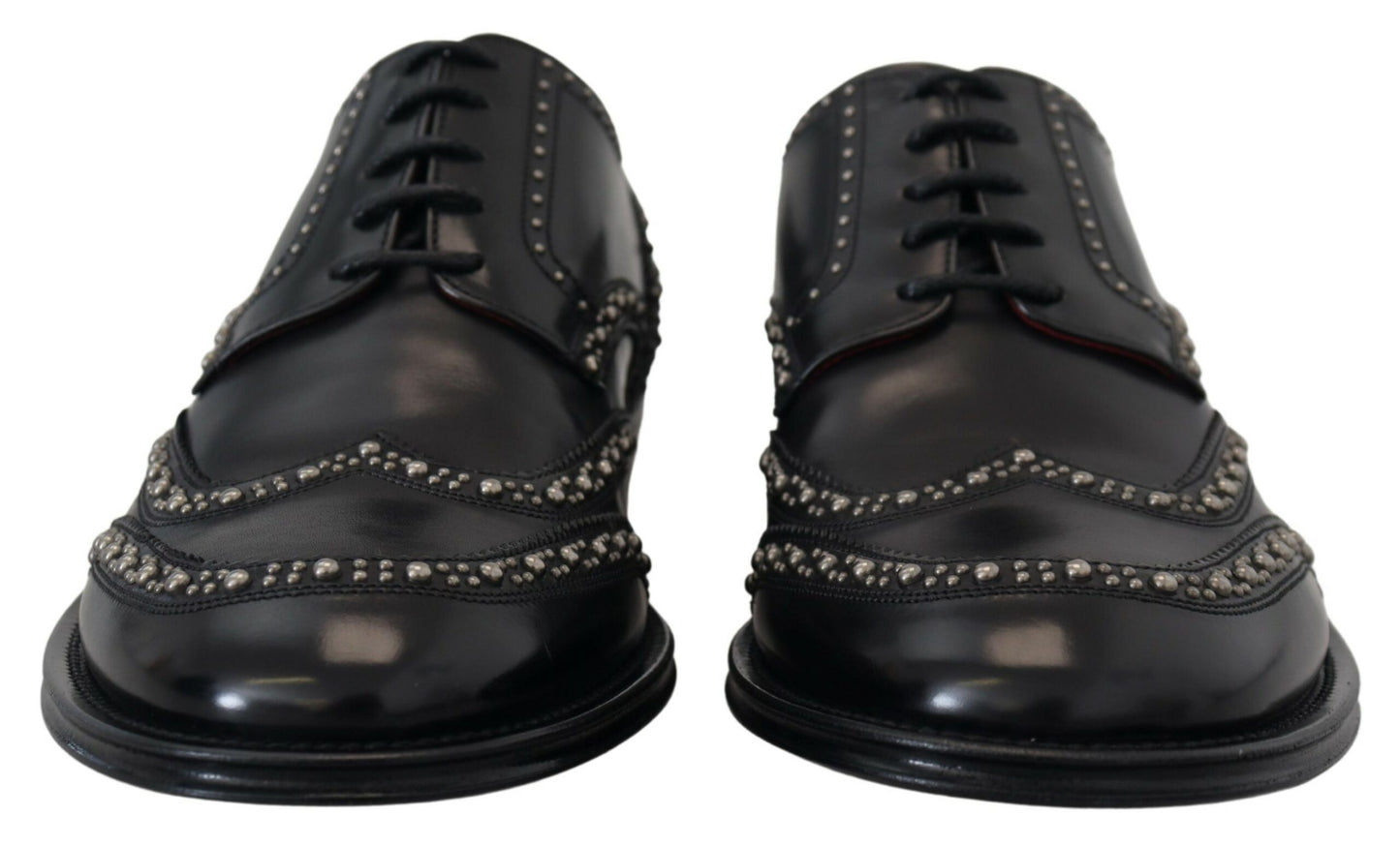- Elegant Studded Black Derby Shoes