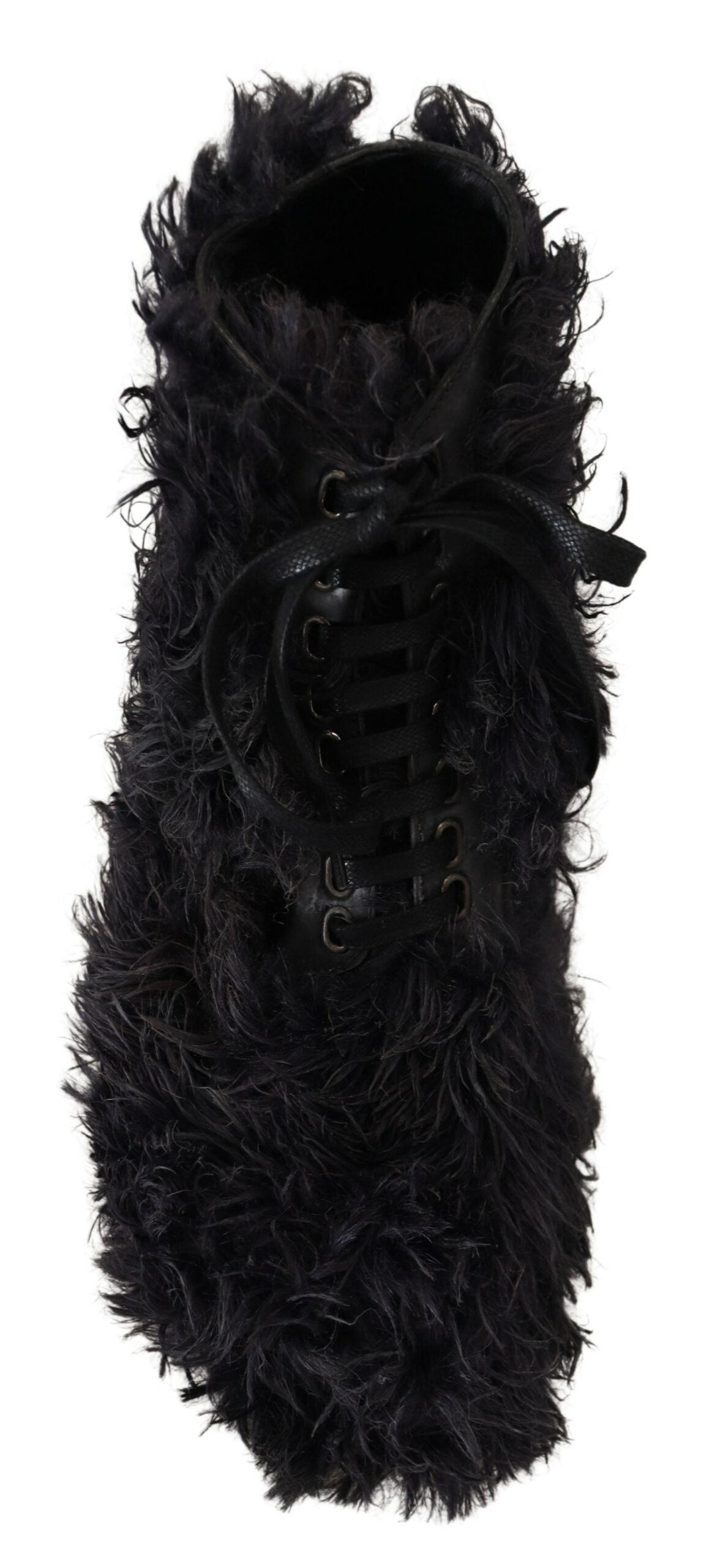 - Black Leather Shearling Ankle Boots
