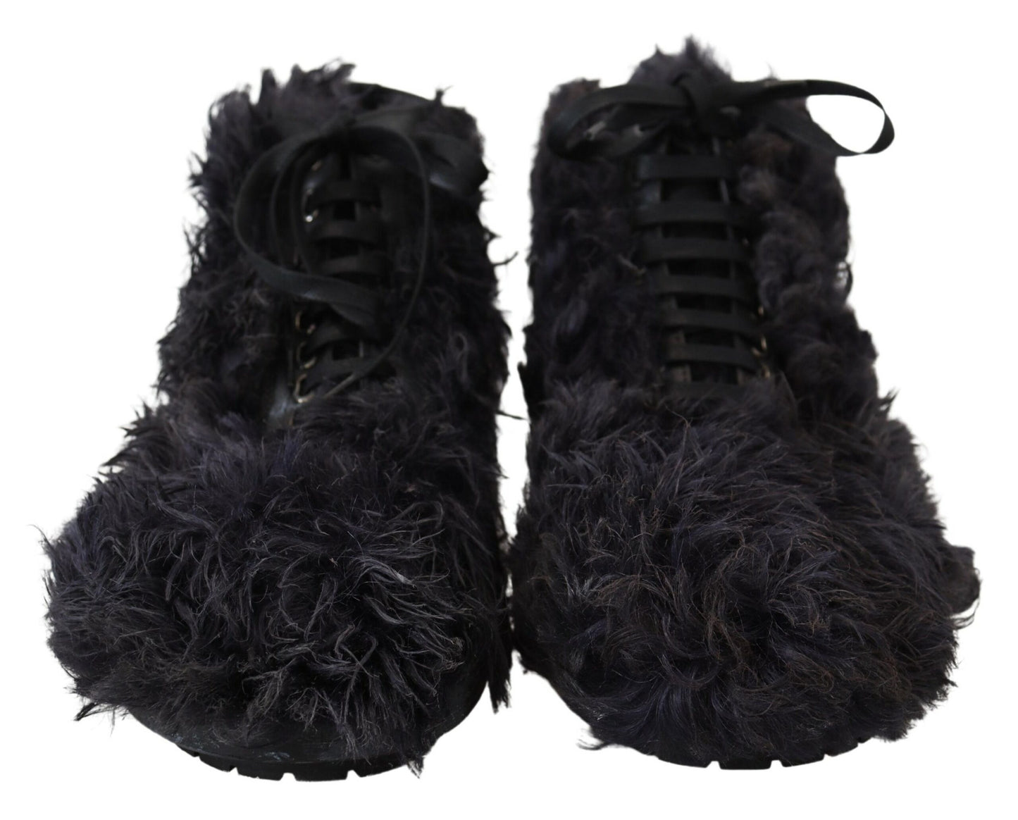 - Black Leather Shearling Ankle Boots