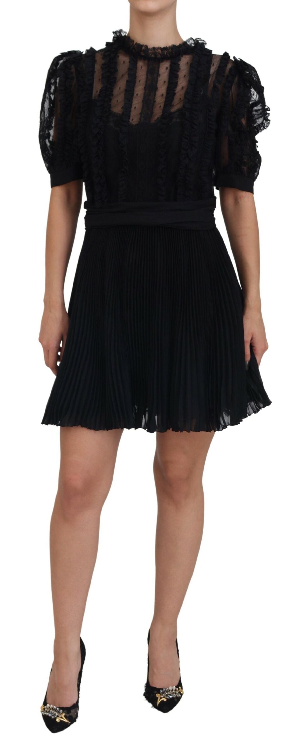 - Elegant Lace Detailed A-Line Mini Dress