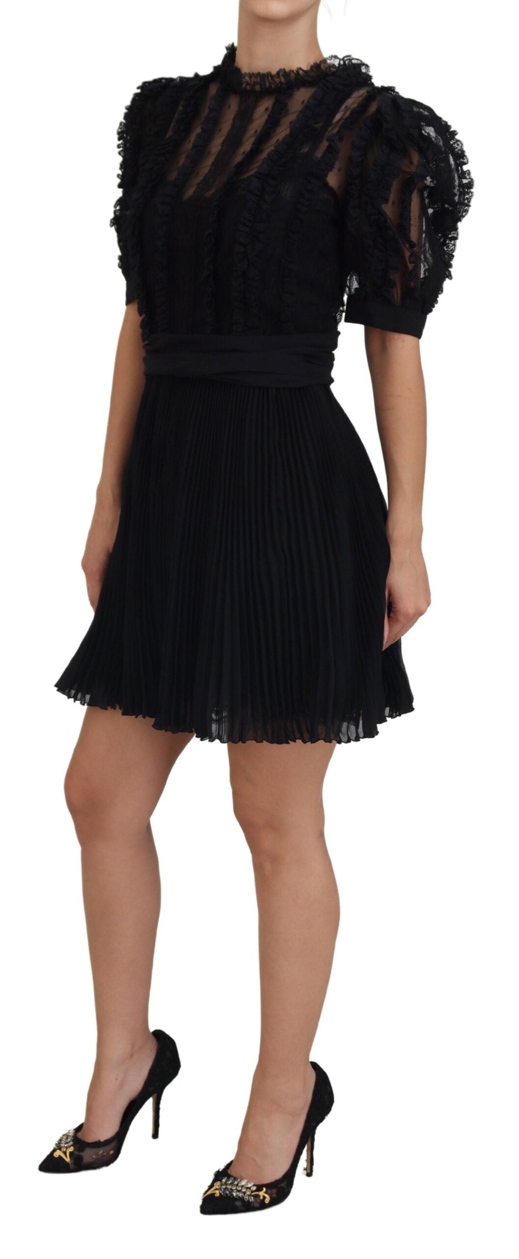 - Elegant Lace Detailed A-Line Mini Dress