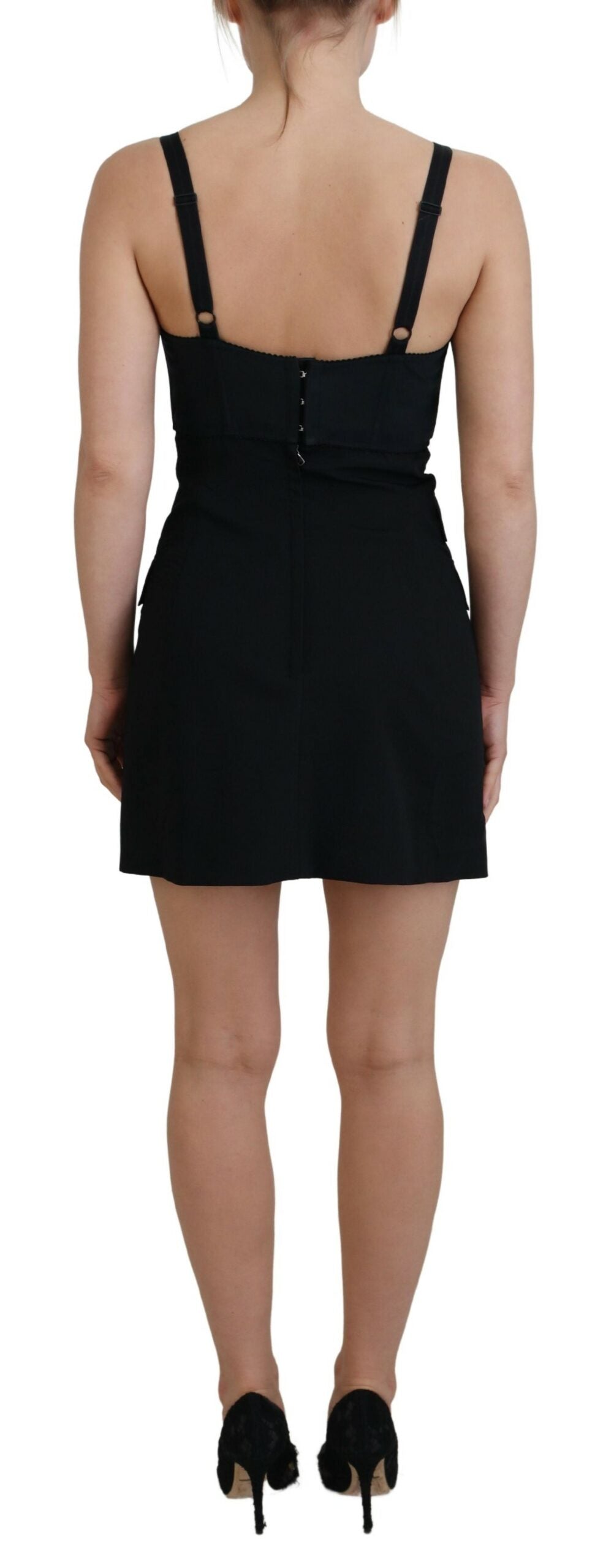 - Elegant Black Sheath A-Line Mini Dress